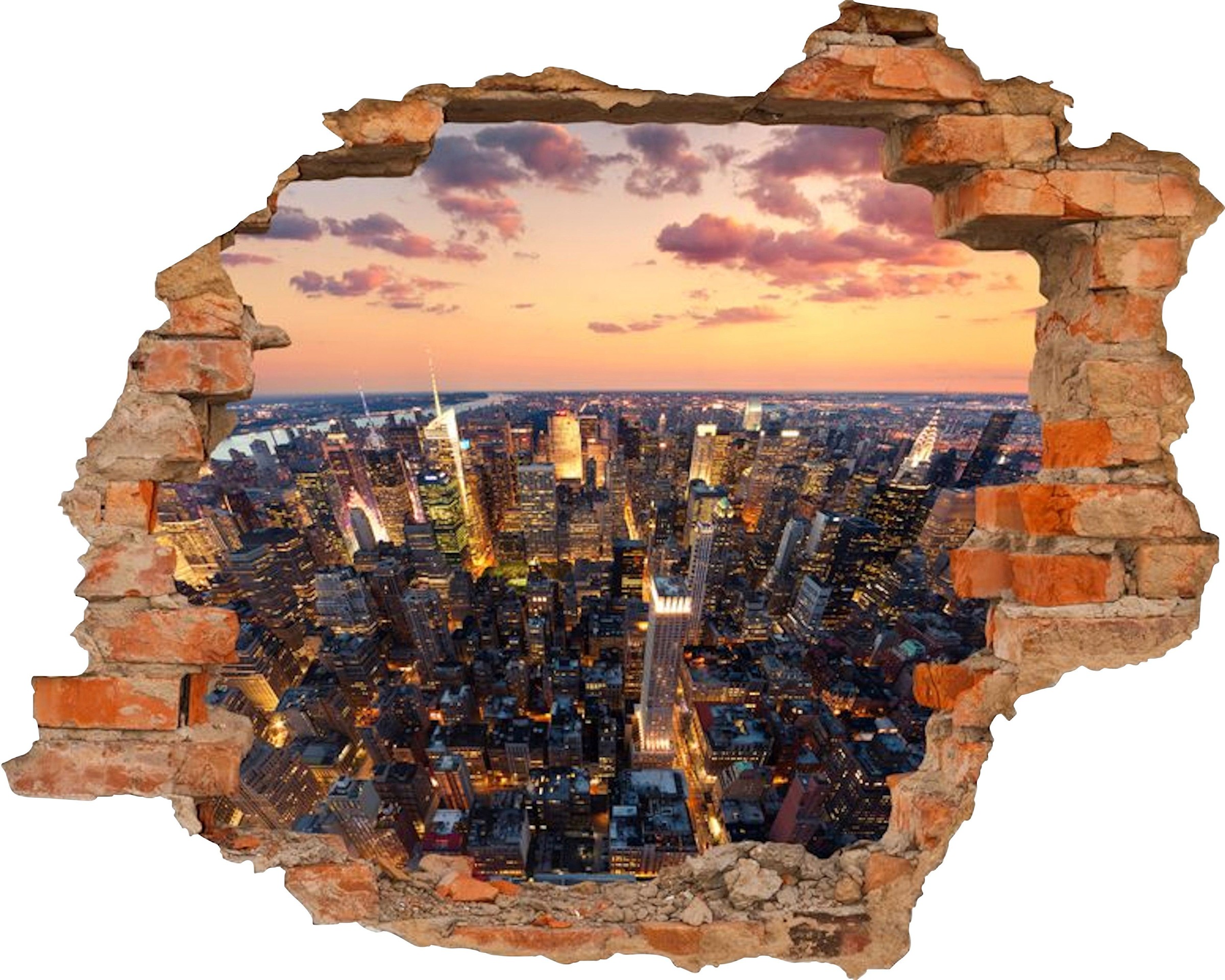 Conni Oberkircher´s Wandsticker »New York - Stadt«, selbstklebend, Metropole, Abendrot Hochhäuser
