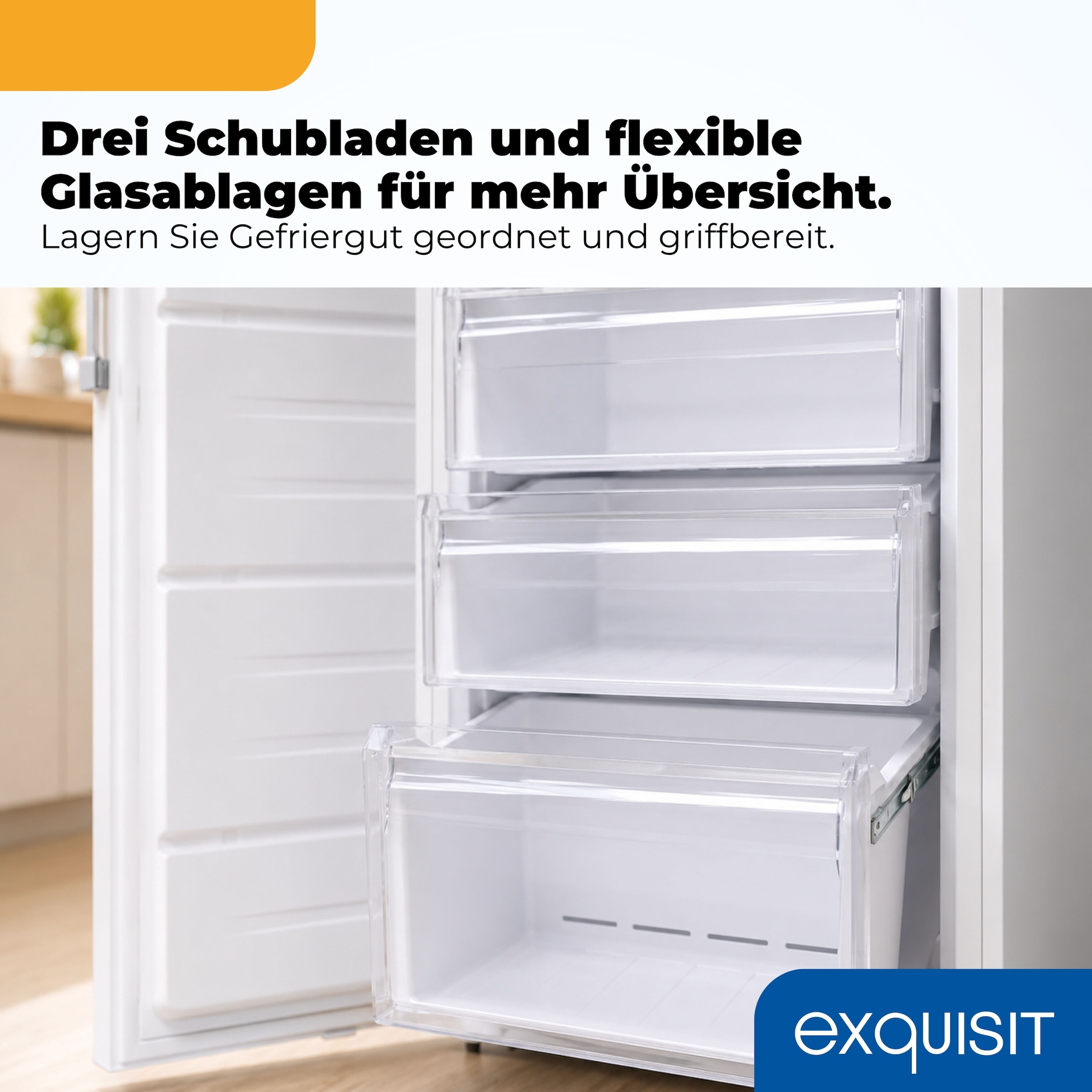 exquisit Gefrierschrank »GS295-NF-H-040C weiss« 185 cm hoch 60 cm breit Viel Platz, starke Gefrierleistung & No Frost für eisfreies Gefrieren