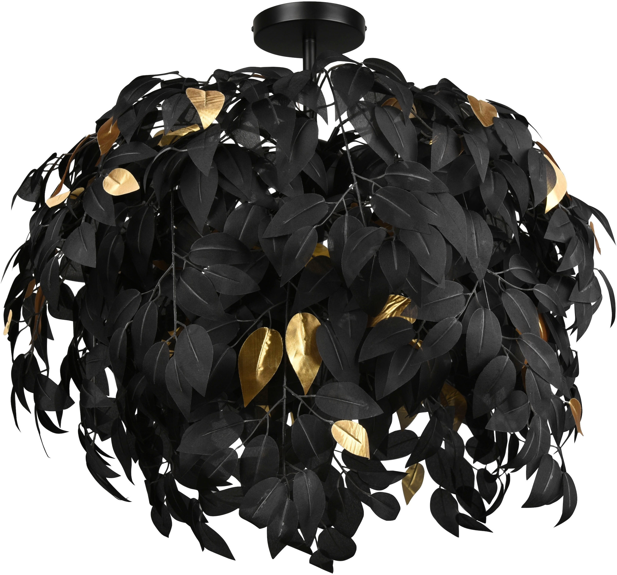 »Leavy«, schwarz-gold, Deko OTTO 70cm 28W, Deckenleuchte Deckenlampe Design TRIO max flammig-flammig, Leuchten Ø 3xE14 exkl bei Blatt 3