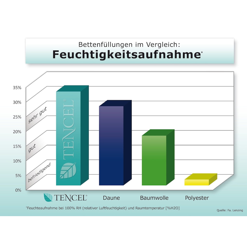 f.a.n. Schlafkomfort Naturfaserbettdecke »TENCEL™ Leinen«, leicht, Füllung 50% Lyocell (TENCEL™), 50% Leinen, Bezug 100% Baumwolle, (1 St.)