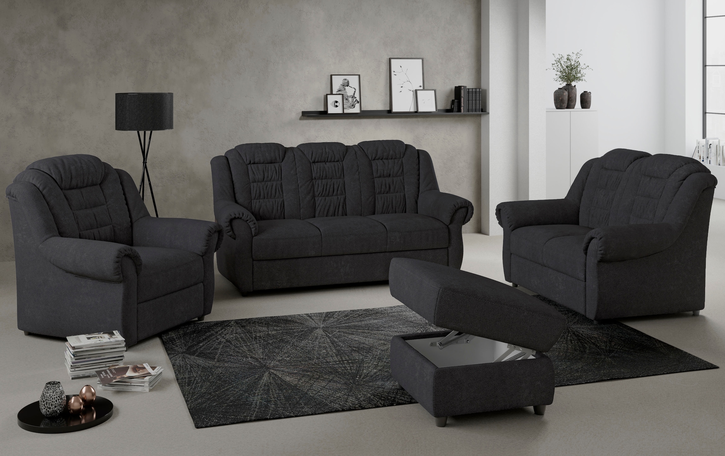 Home affaire 3-Sitzer »Boston«, mit hoher Rückenlehne in klassischem Design
