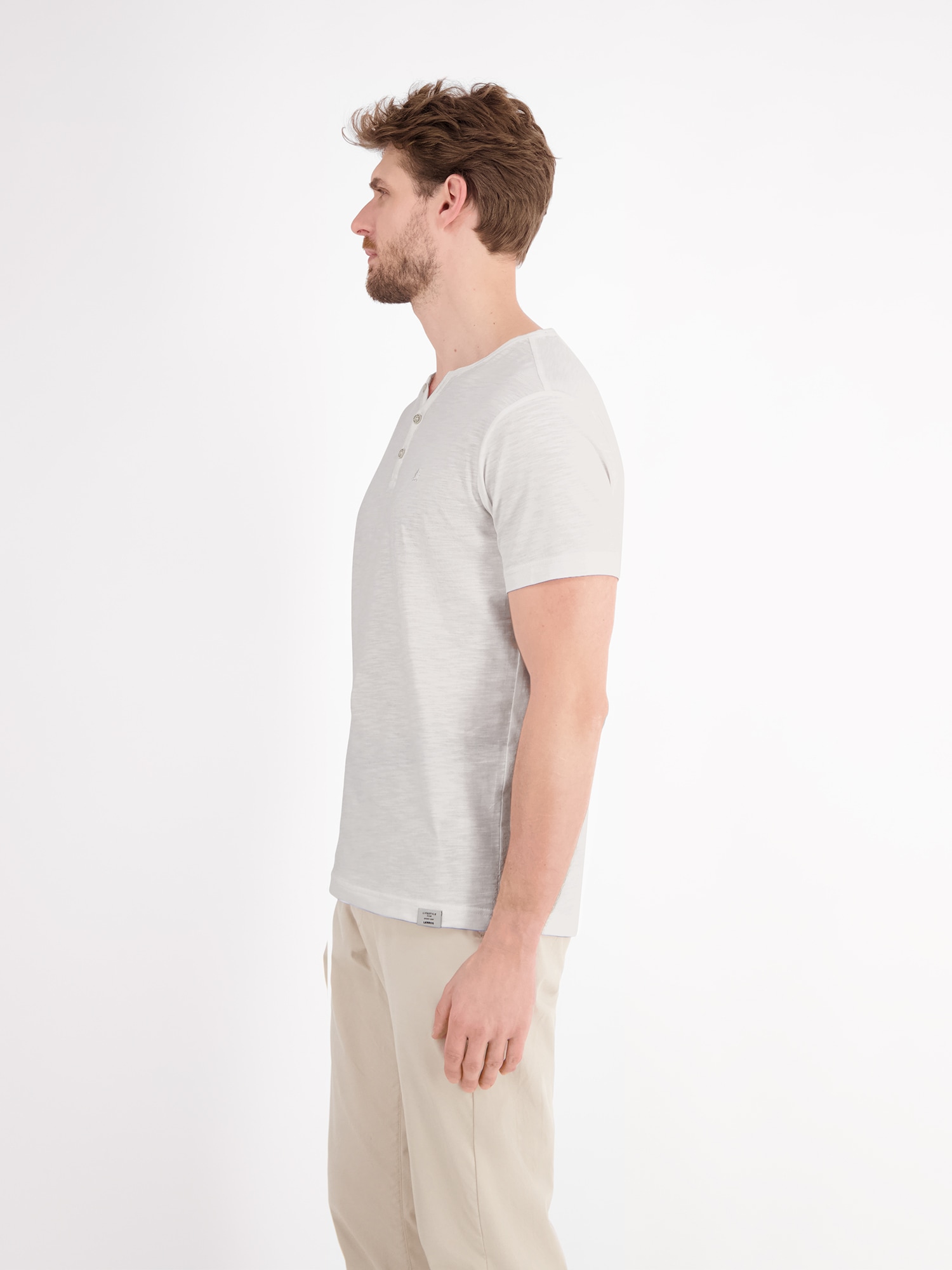 LERROS Henleyshirt »Serafino-Shirt in unifarbener Strukturware«