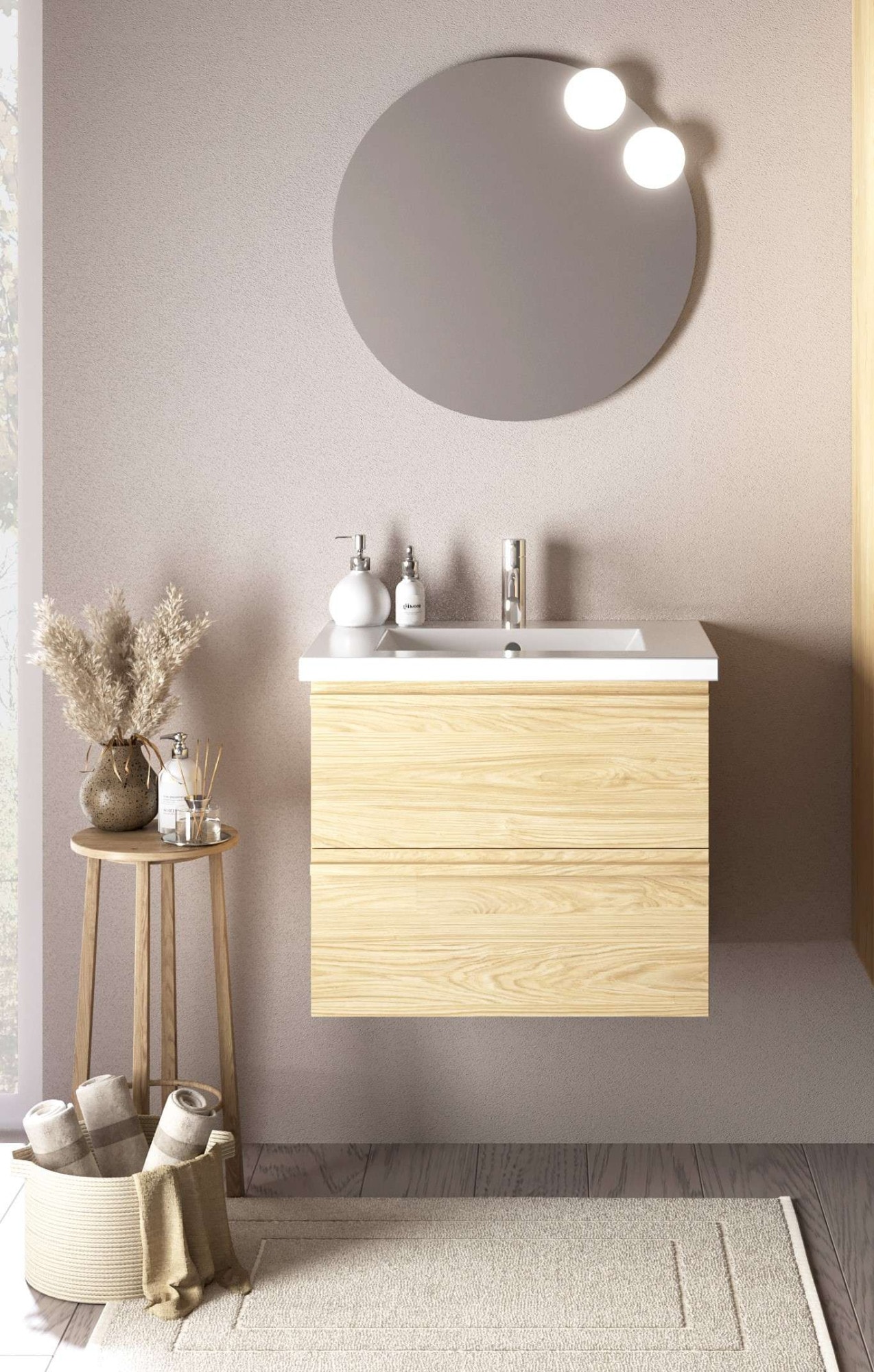 welltime Waschtisch »Only inklusive Waschbecken, Schubladen mit Vollauszug« Badmöbel in verschiedenen Breiten, mit Soft-Close Funktion, FSC®