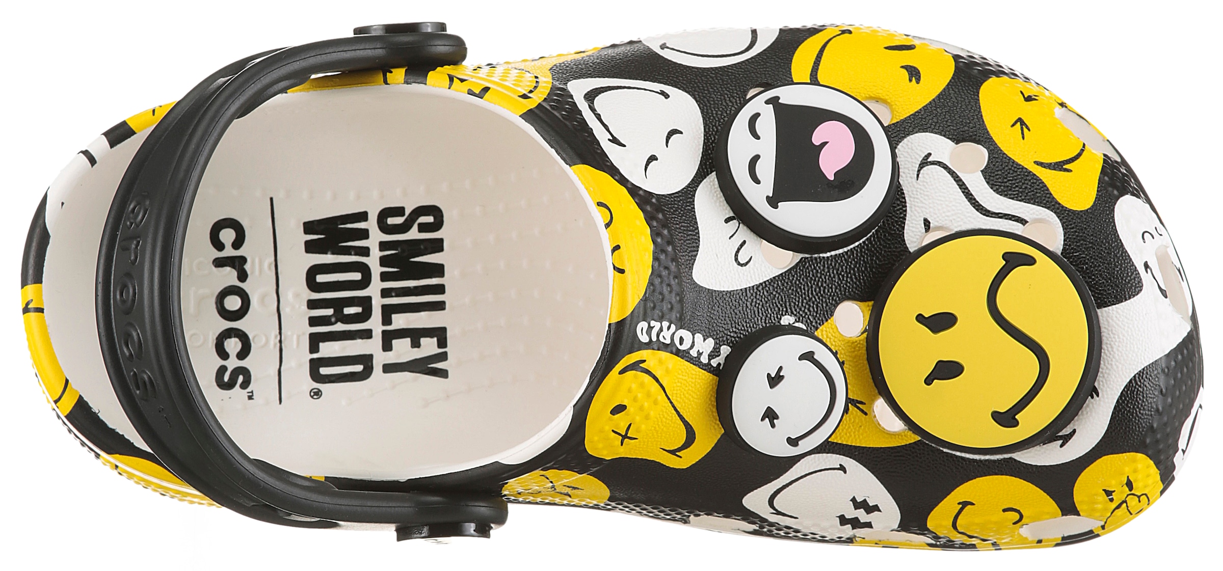 Crocs Clog »Smiley Classic Clog«  Hausschuh, Homeslipper mit allover Muster