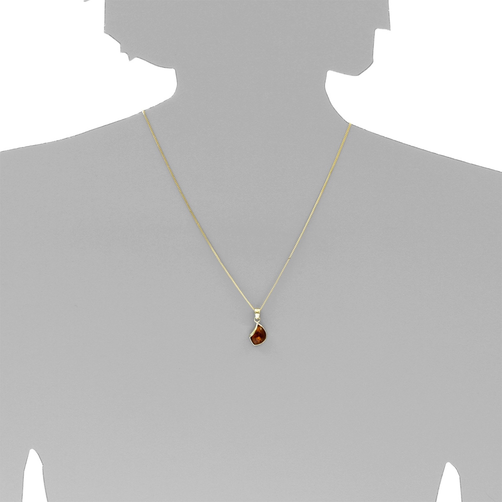 OSTSEE-SCHMUCK Kette und Anhänger Set »- Jula 23 mm - Gold 333/000 - Bernstein«