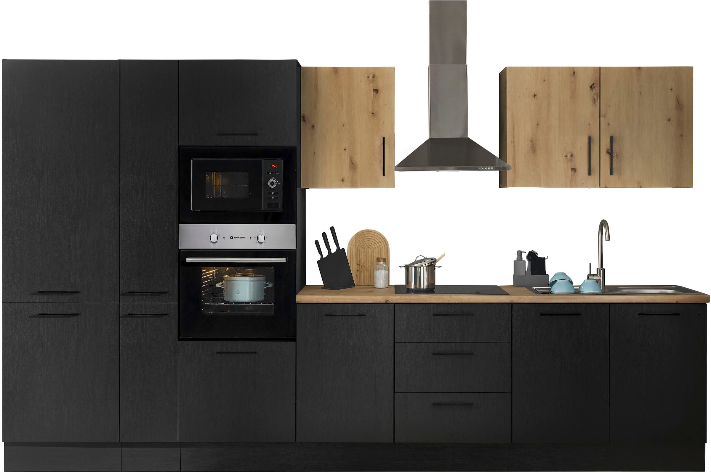 BASIC by Balculina Küchenzeile »Turin« Breite 360 cm, wahlweise mit E-Geräten