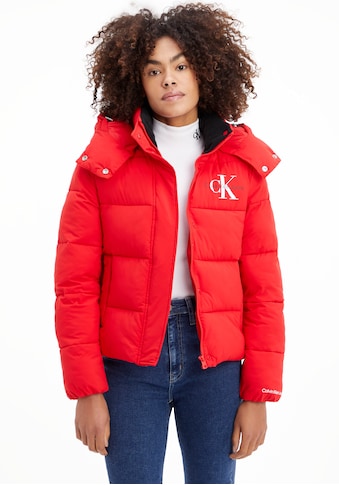 Calvin Klein Jeans Outdoorjacke »MONOLOGO MW SHORT PUFFER«, mit Kapuze, mit Calvin... kaufen
