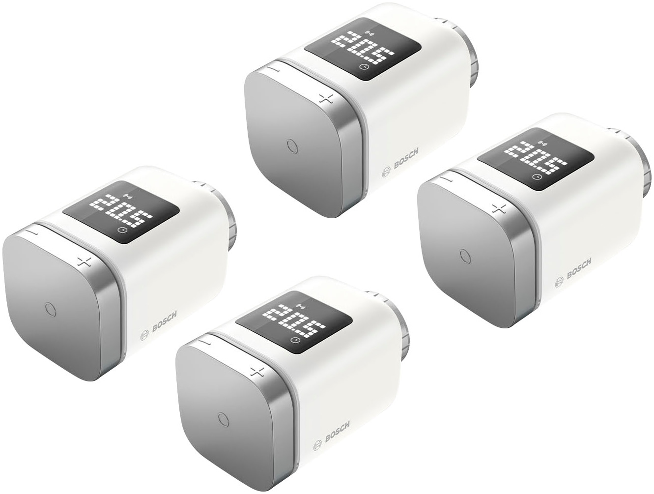 Bosch Heizkörperthermostat »Smart Home Heizkörper-Thermostat II 4er-Set« Packung, 4 Stk. tlg. in weiß