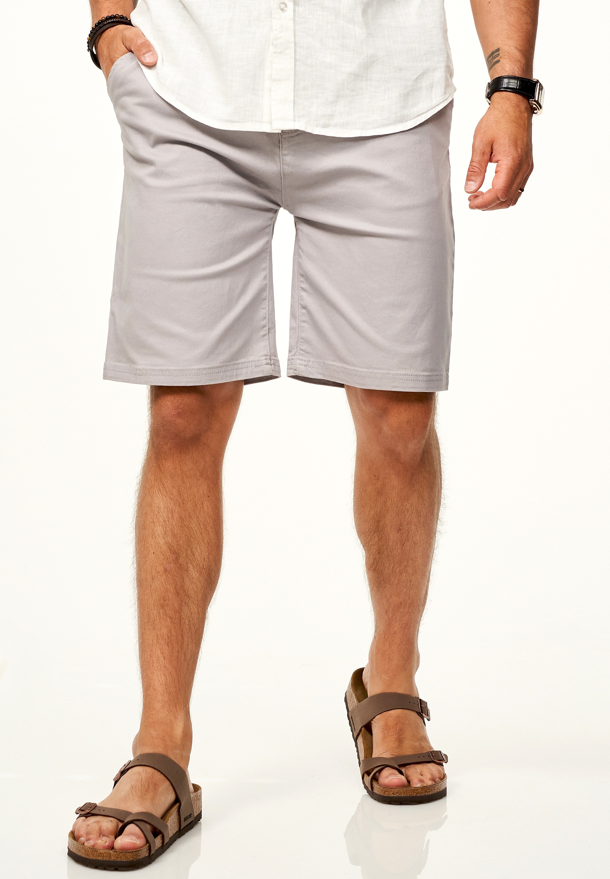 SOULSTAR Chinoshorts »SOULSTAR Chinoshorts mit Stretchanteil Basic Kurze Hose für Herren«  Regular-Fit Sommershorts mit Elasthan-Anteil Bermuda inkl. Gürtel