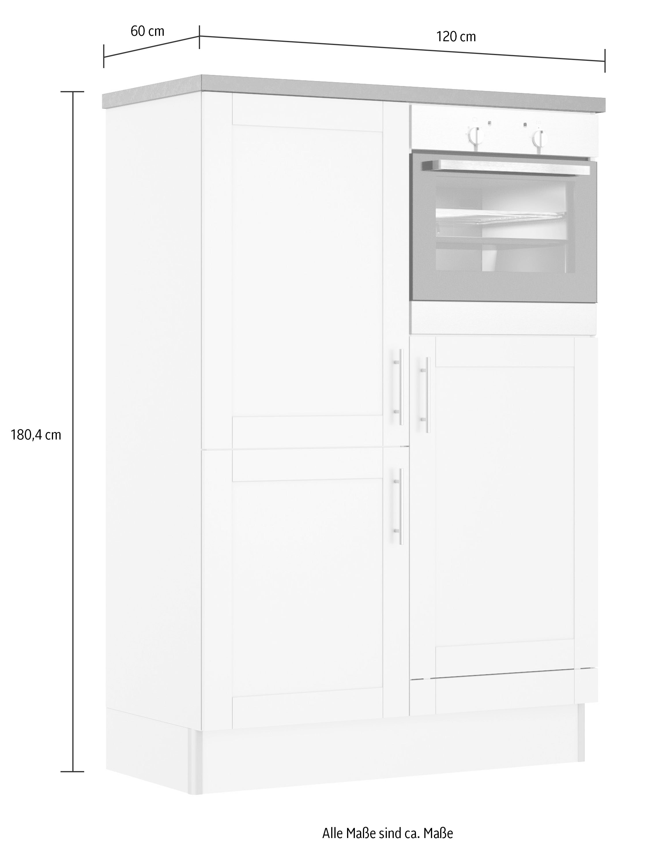 OPTIFIT Küche »Ahus, Hochschrankmodul«, Breite 120 cm,wahlweise mit E-Geräten,Soft-Close-Funktion
