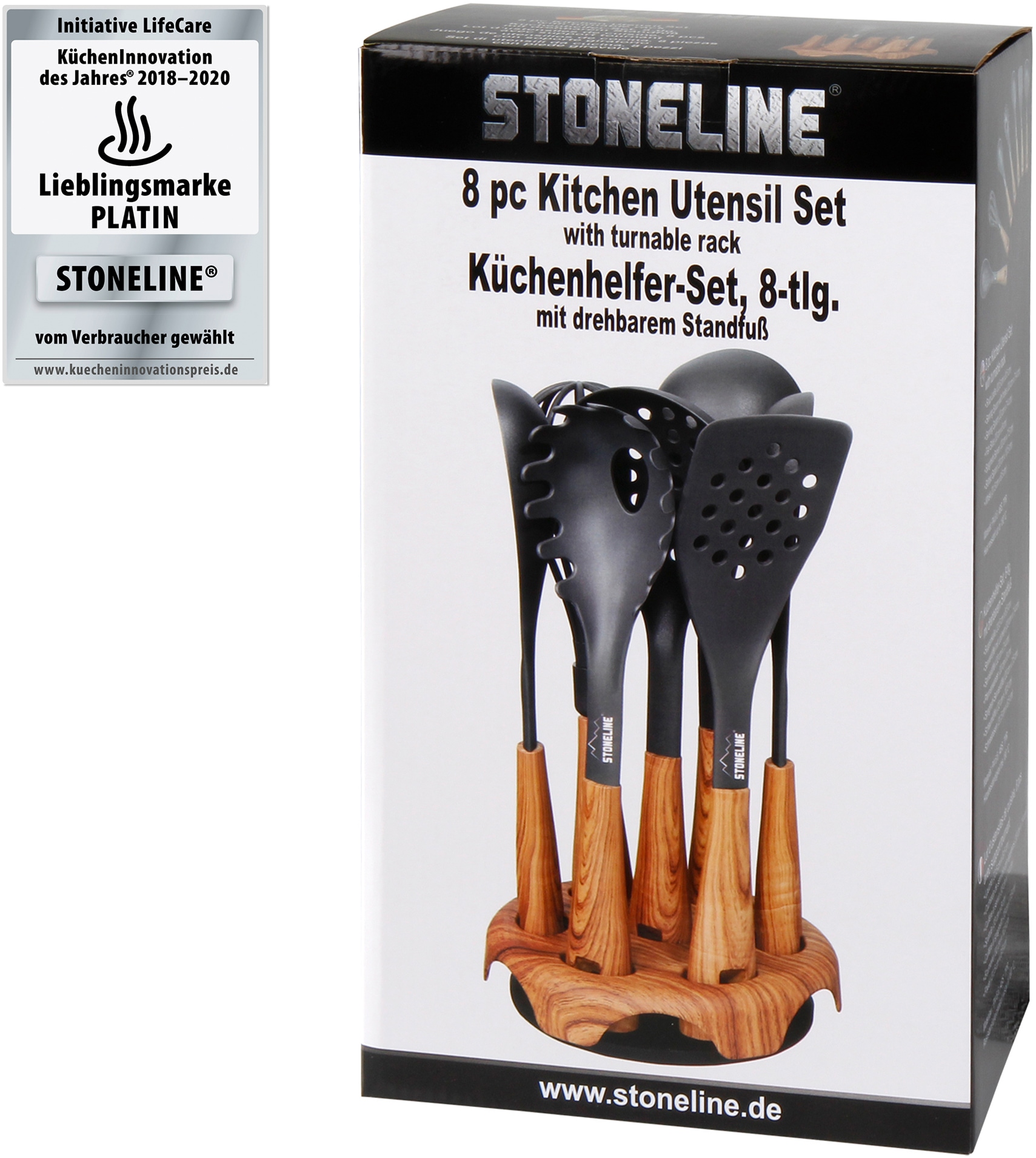 STONELINE Kochbesteck-Set, (Set, 8 tlg.), mit drehbarem Ständer