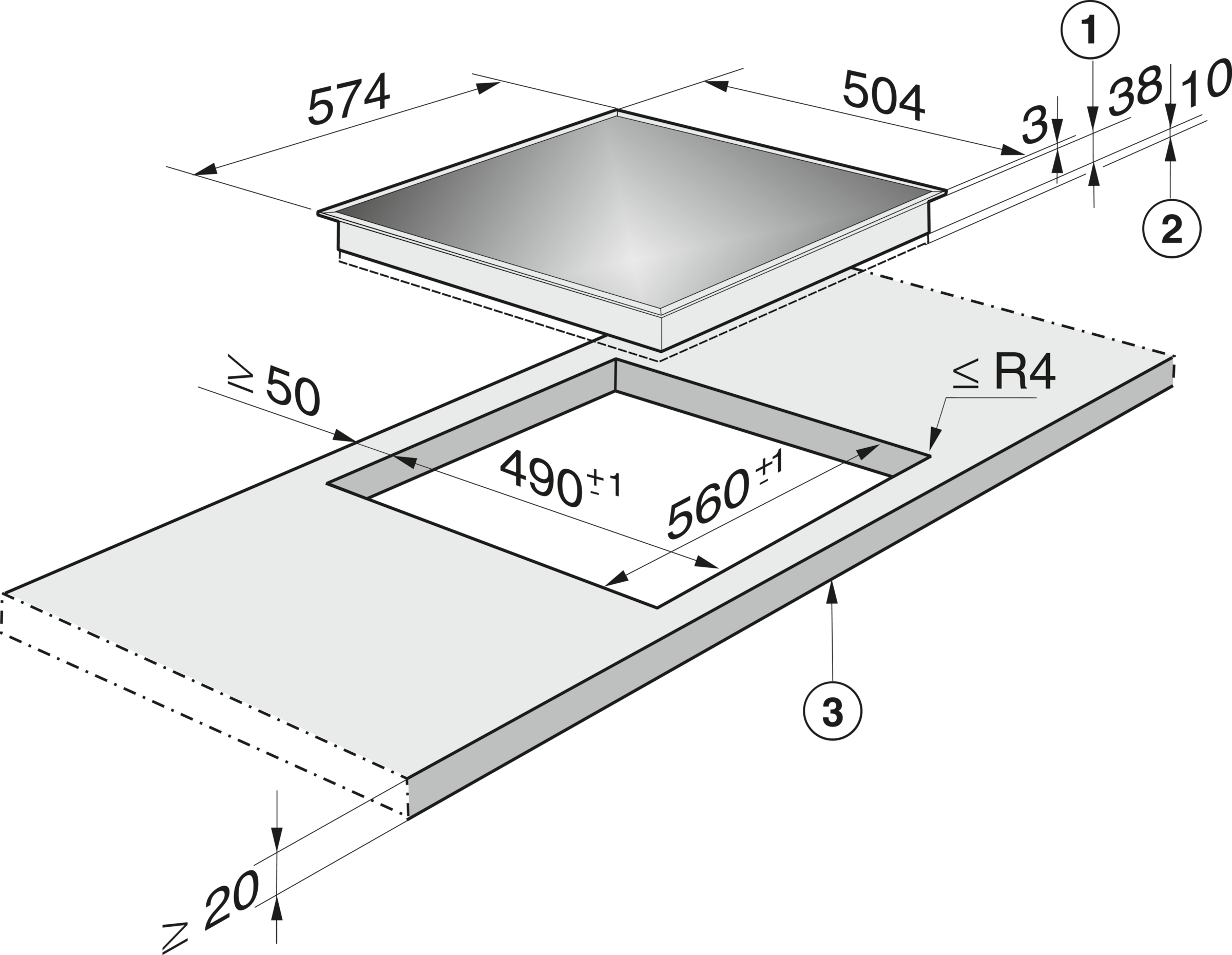 Miele Elektro-Kochfeld »KM6013 EDST«, Herdgesteuert