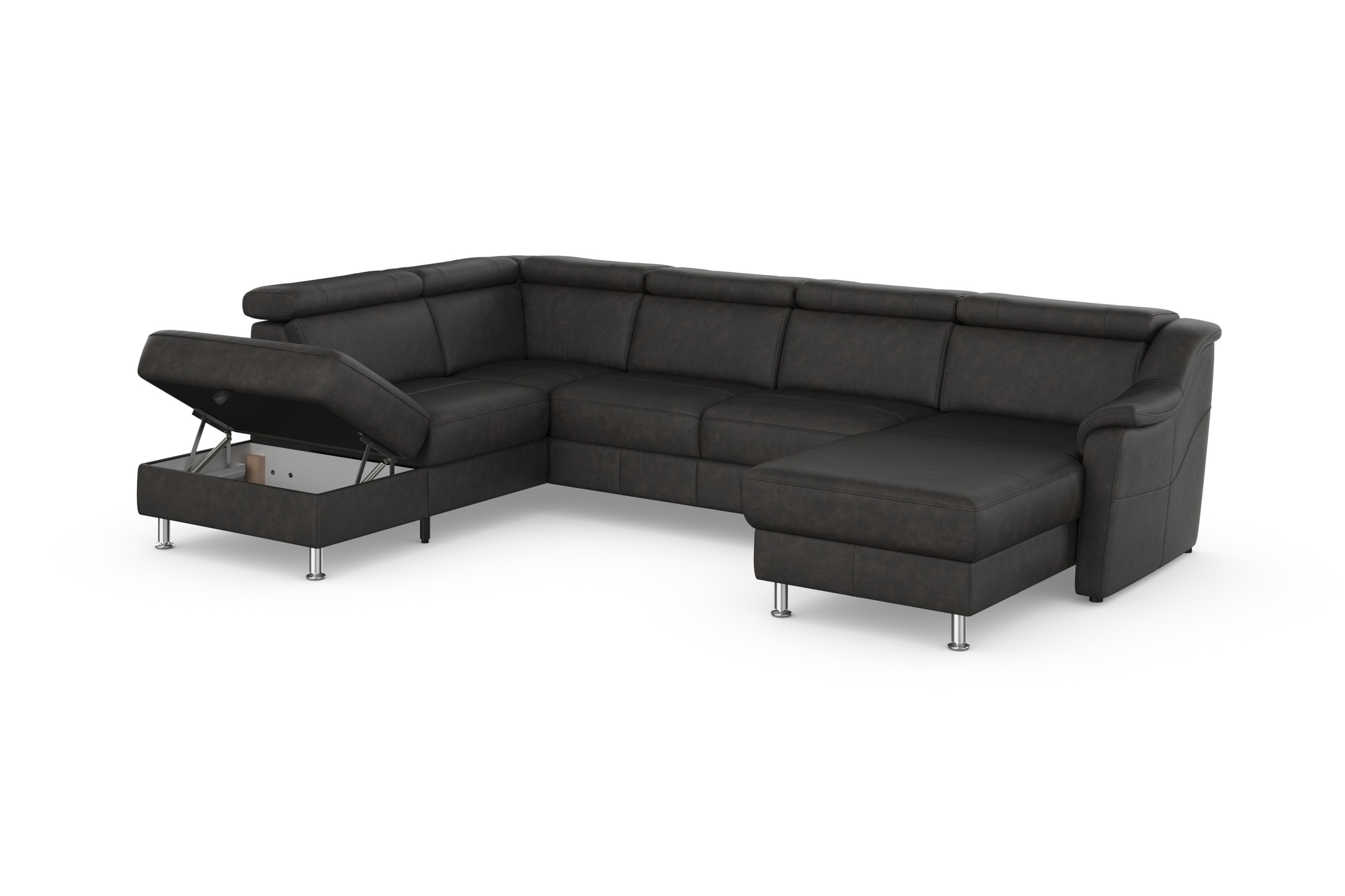 sit&more Wohnlandschaft »Freetown U-Form«, Kopfteilverstellung und Federkern, wahlweise mit Bettfunktion