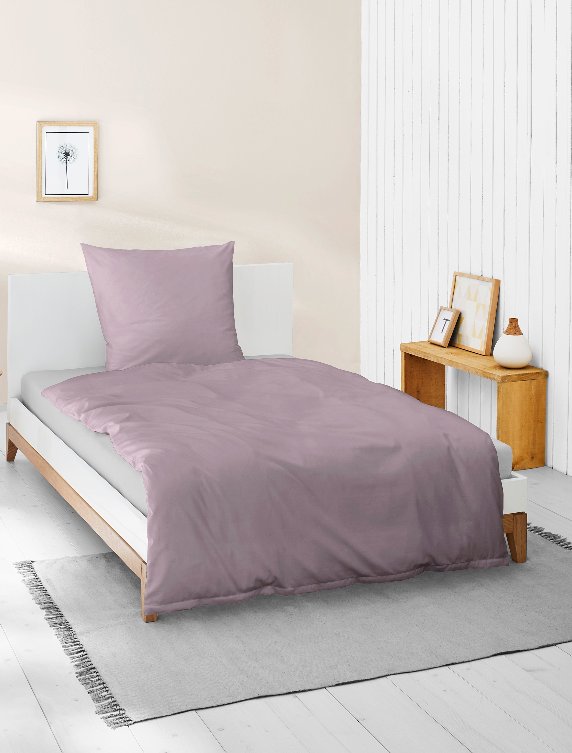 BIERBAUM Bettwäsche »Elegant uni«, Mako-Satin, 100 % Baumwolle, Uni, pflegeleicht