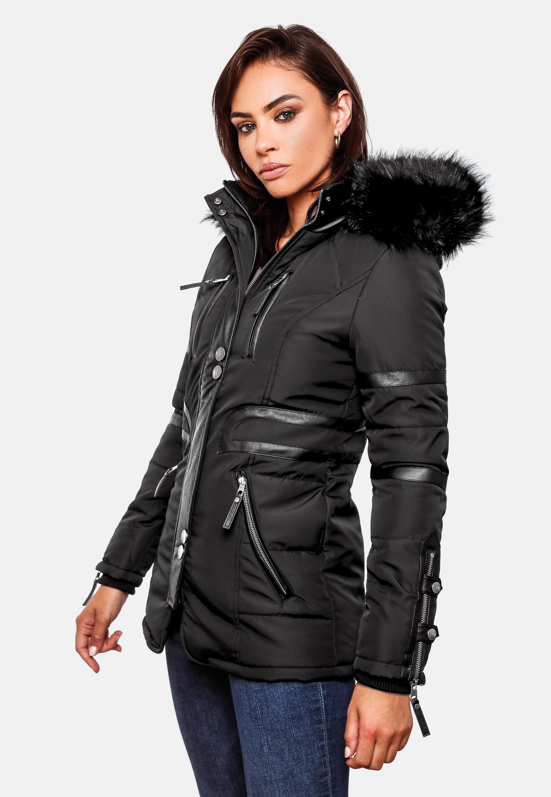 Navahoo Winterjacke »Wintermantel Moon«, mit Kapuze, stylischer Damen Winter Jacke mit Kapuze