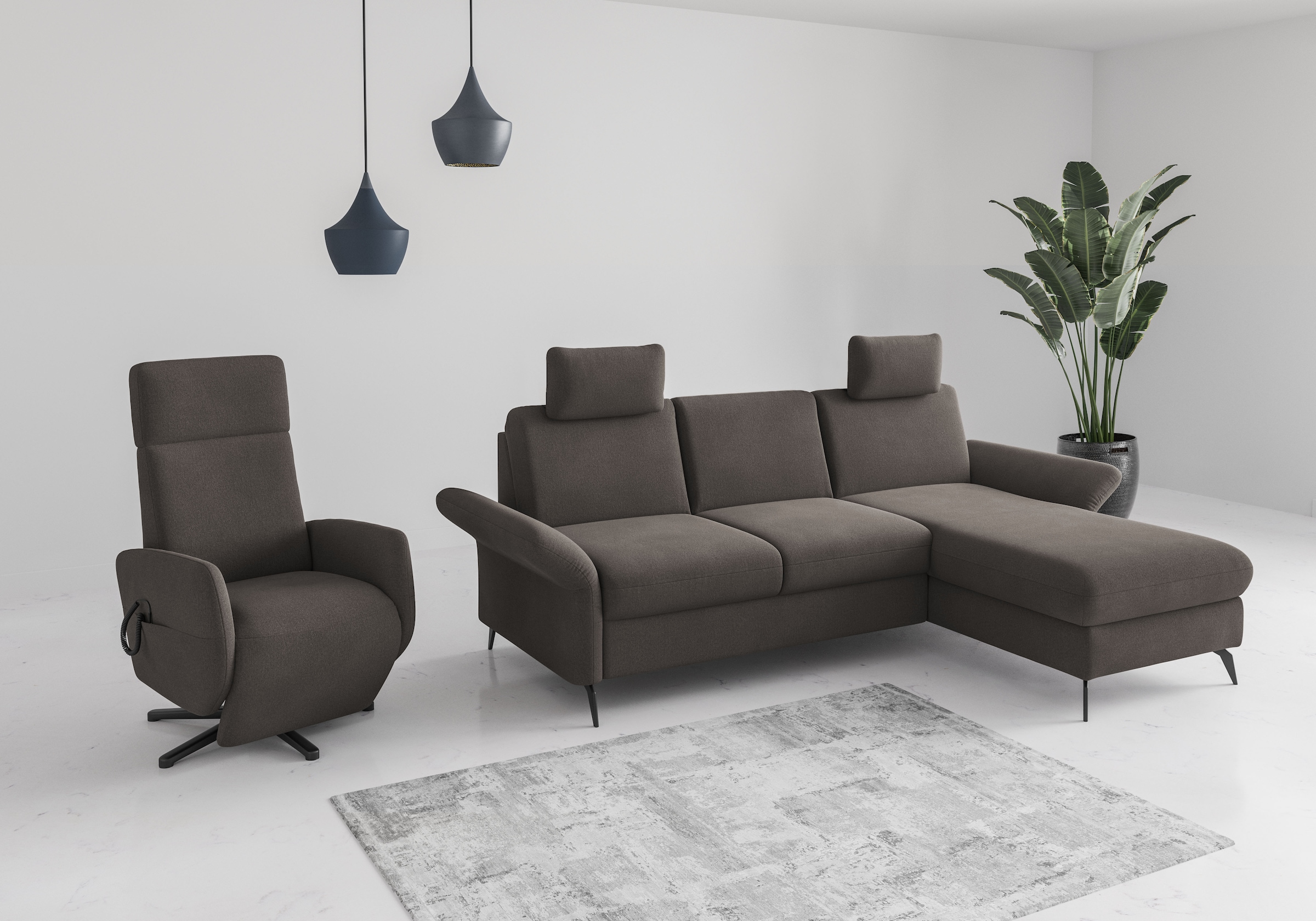 Home affaire Ecksofa »Rochelle«, wahlweise mit Bettfunktion, Bettkasten und Armteilverstellung