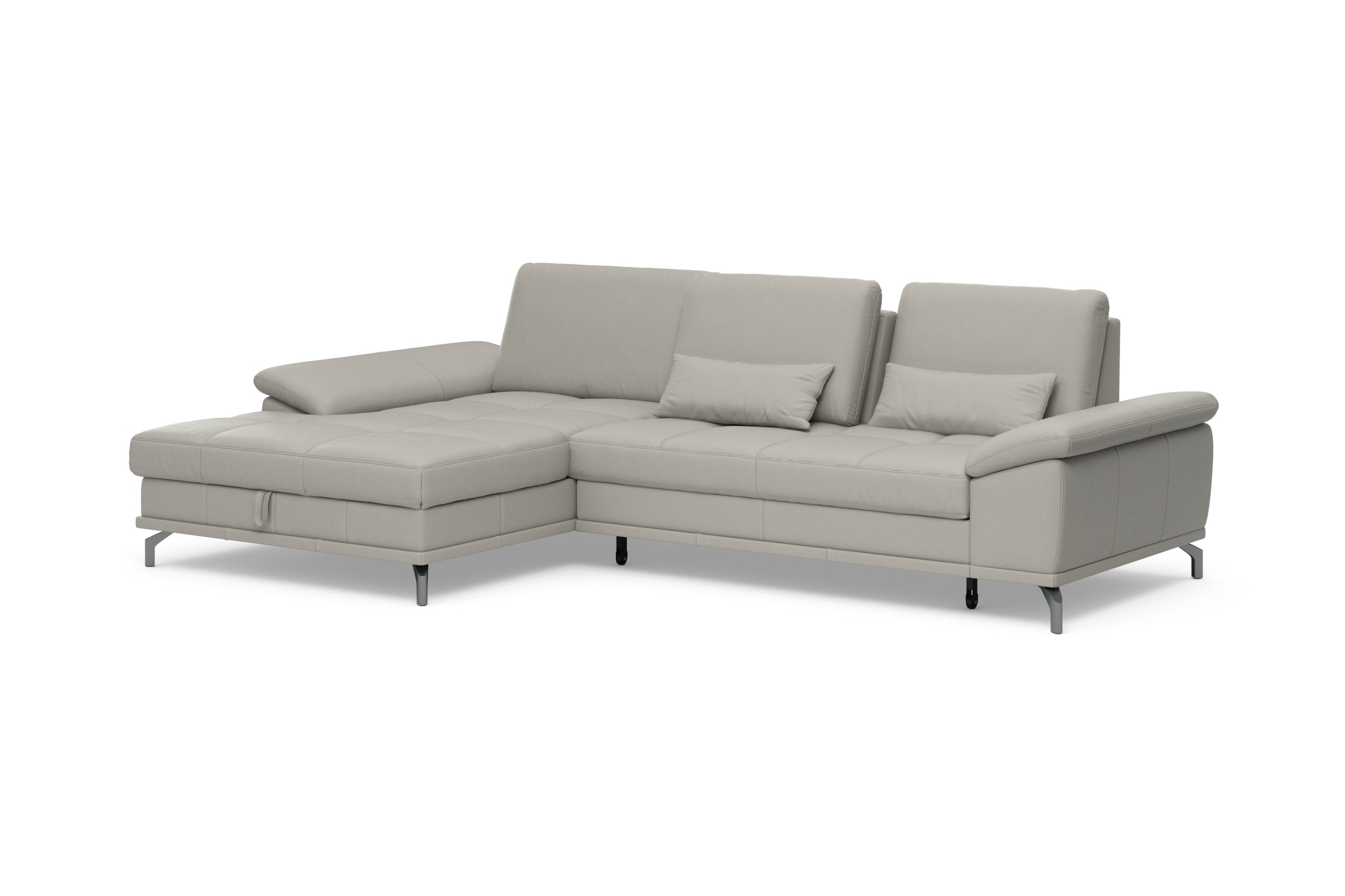Places of Style Ecksofa Costello, mit Sitztiefenverstellung und Armlehnfunktion, incl. 3 Nierenkissen