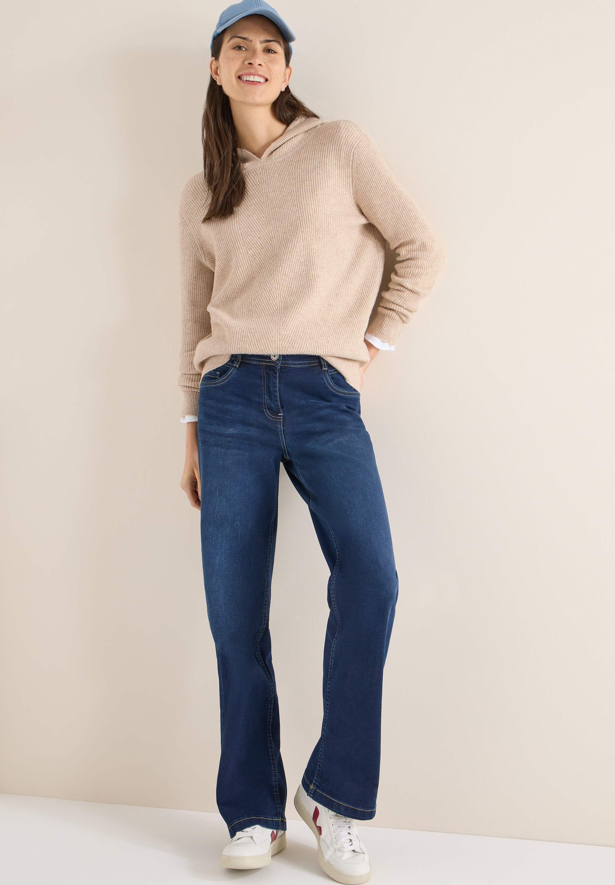 Cecil Kapuzenpullover Strick mit Strukturdetail