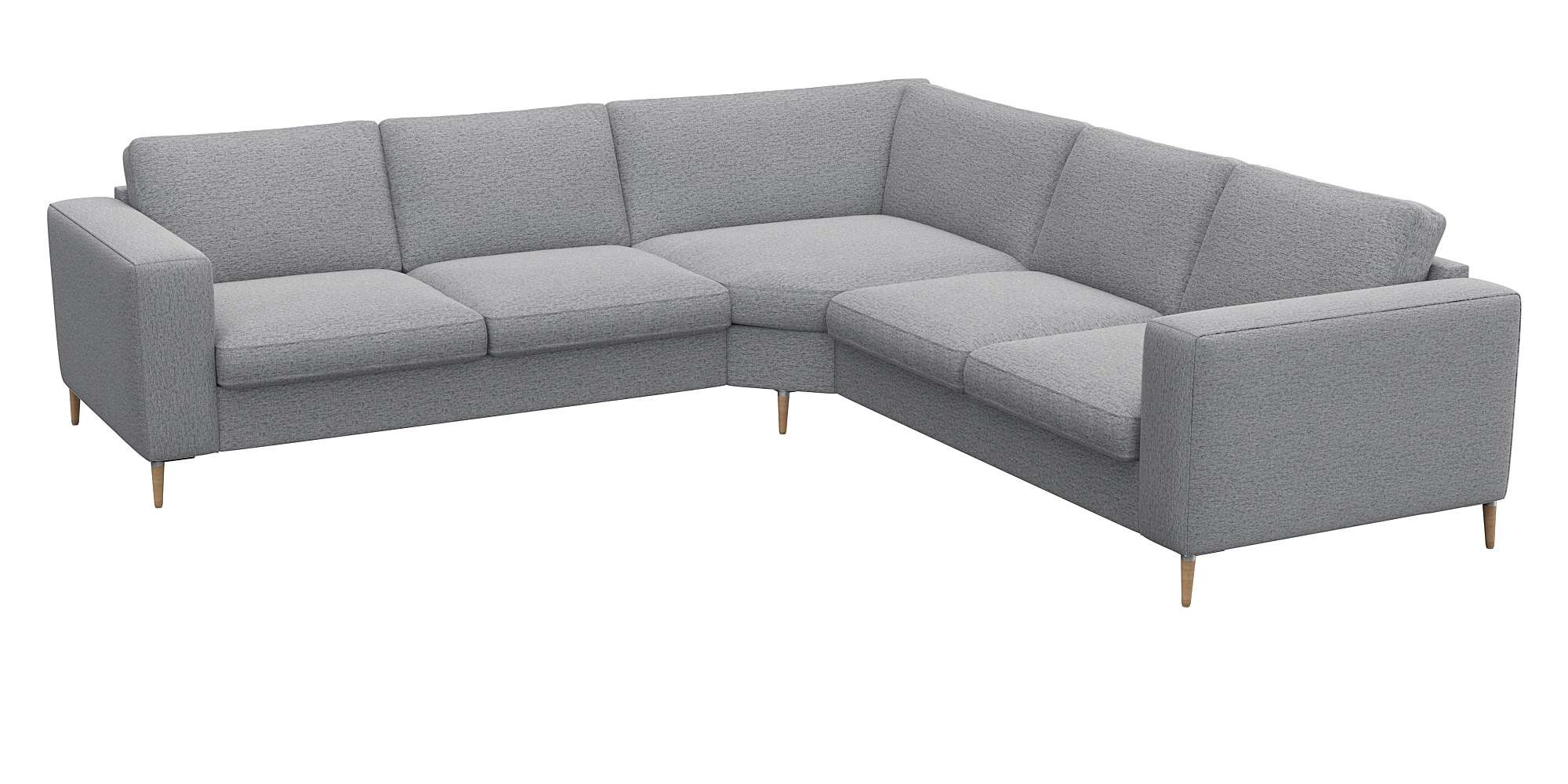 FLEXLUX Ecksofa »Fiore, gleichschenklig, super Sitzkomfort durch Kaltschaum im Sitz« breite Armlehnen, Füße Alu+ Eiche, L-Form