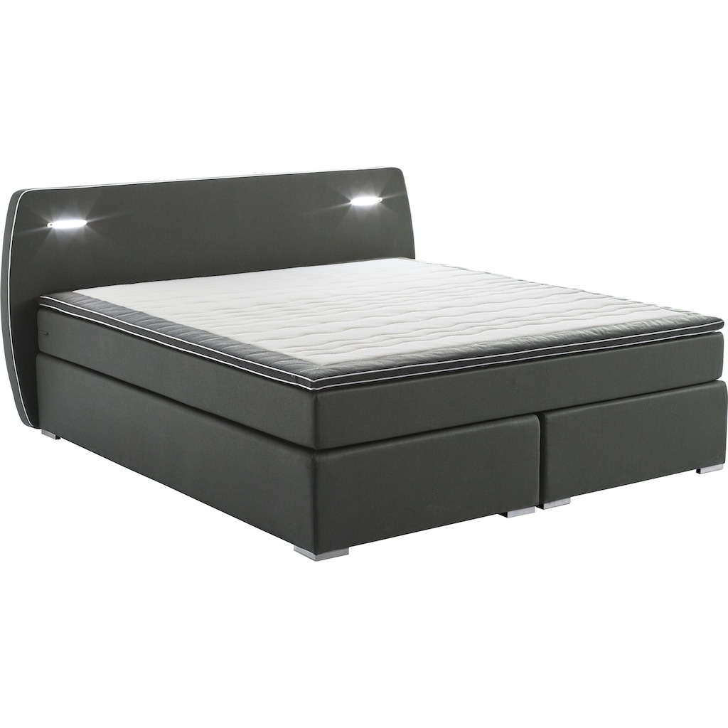 ATLANTIC home collection Boxspringbett »REX LED«, inklusive LED-Beleuchtung und Topper