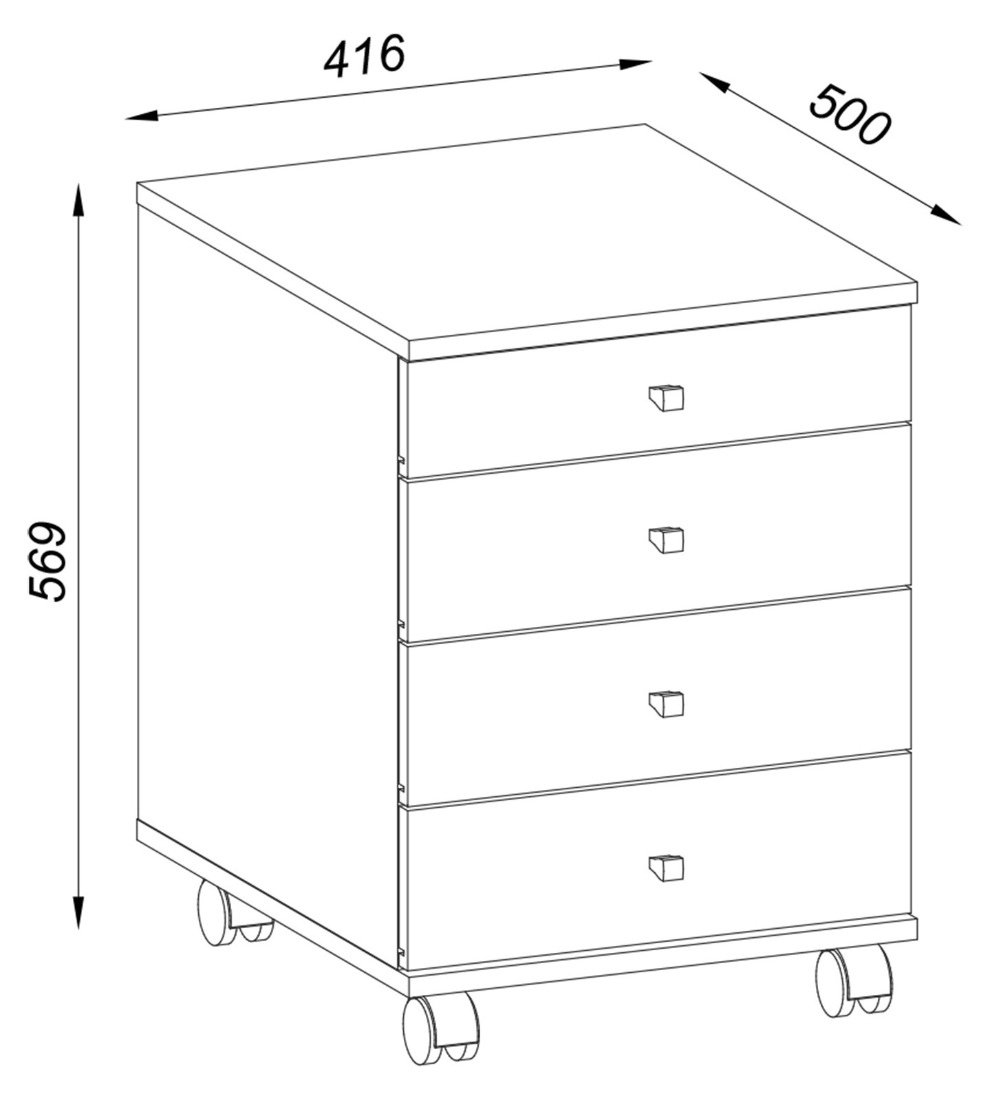 VCM Container »Rollcontainer Bürocontainer Schublade Lona 50 cm«, (1 St.)