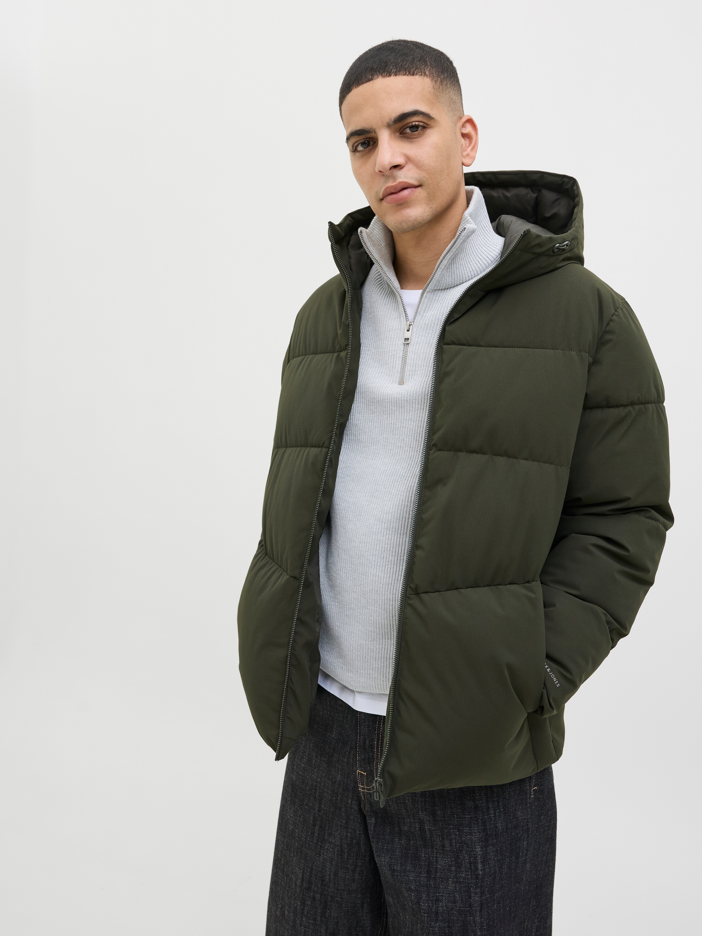 Jack & Jones Steppjacke »JJGLOBAL PUFFER JACKET« mitKapuze