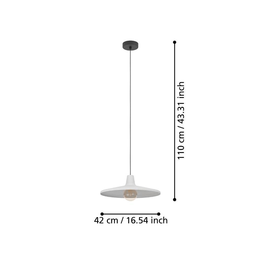 EGLO Hängeleuchte »MINIERE«, 1 flammig-flammig, Pendelleuchte, Metall in Grau, Hängelampe mit E27 Fassung, Ø 42 cm