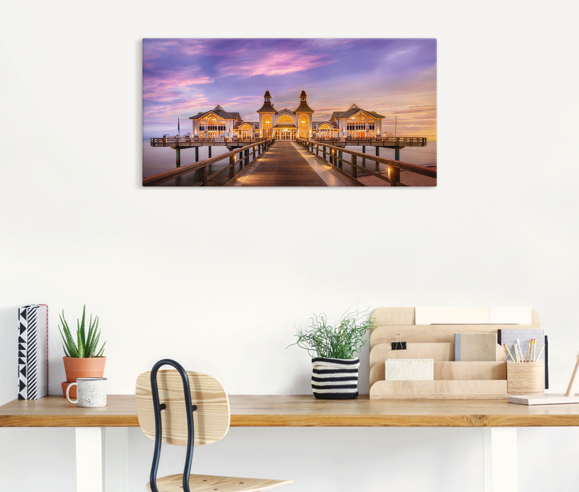 Artland Wandbild »Rügen Seebrücke in Sellin«, Brücken, (1 St.), als Alubild, Leinwandbild, Wandaufkleber oder Poster in versch. Größen
