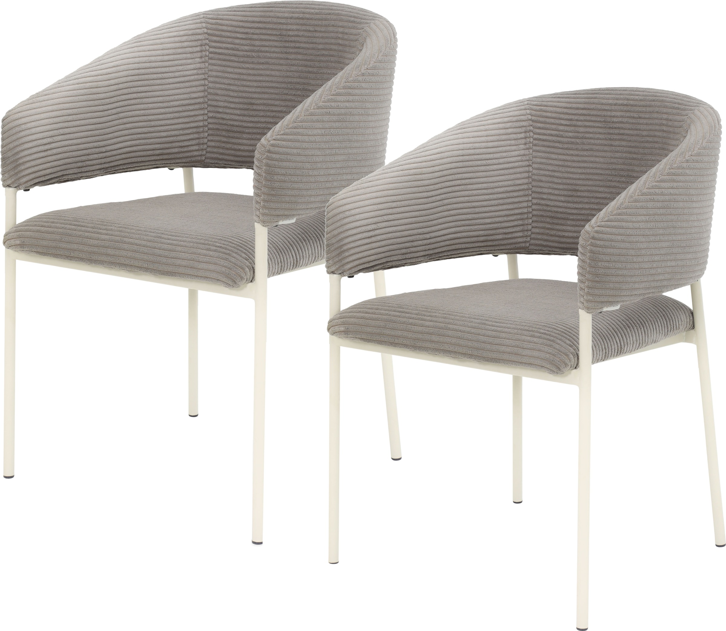 TOM TAILOR HOME Armlehnstuhl »EMBRACE ARMCHAIR«, (Set), 2 St., Breitcord, Esszimmerstuhl, mit Armlehnen, 4-Fußgestell, Rückenausschnitt