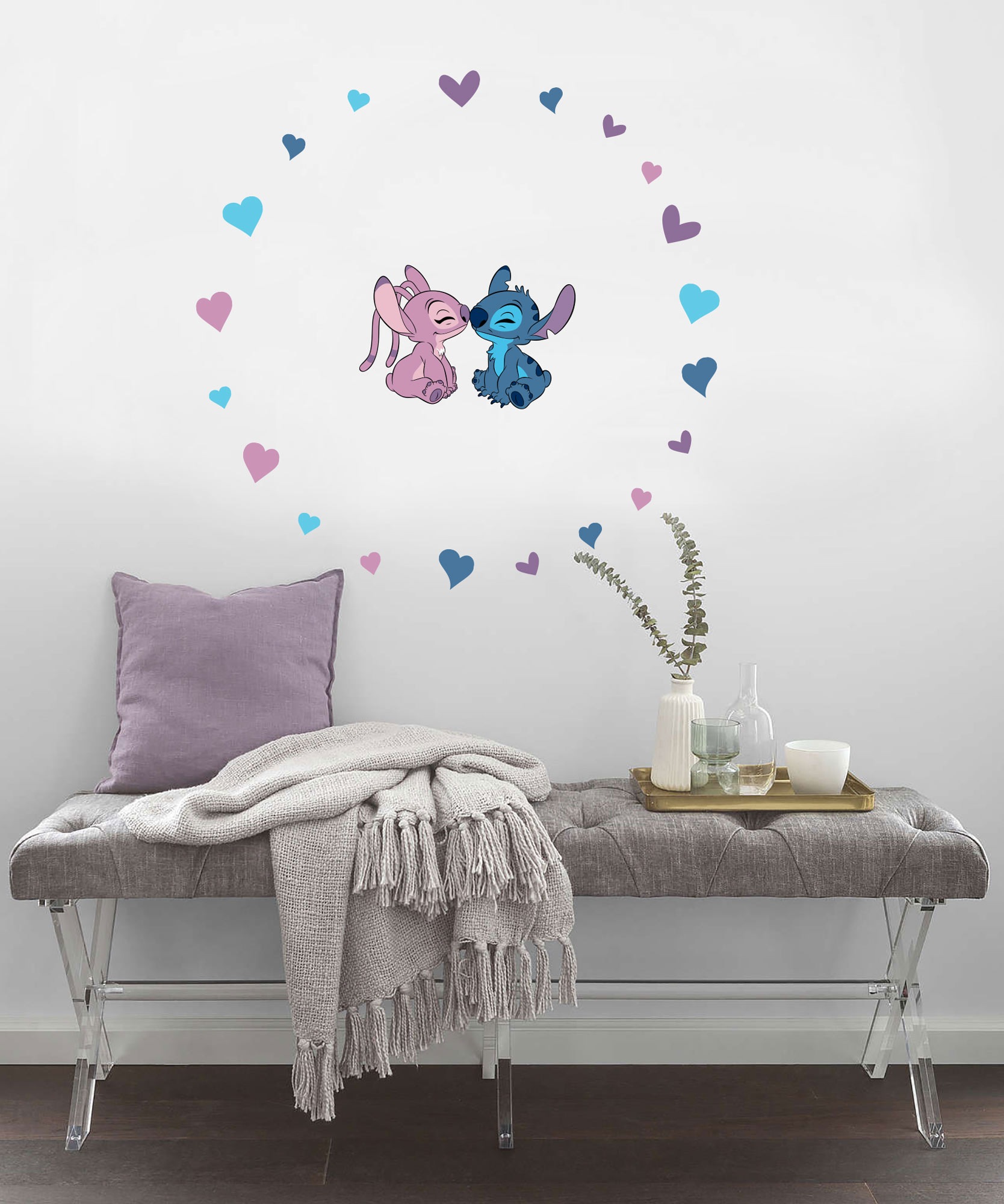 Wandtattoo »Komar Wandtattoo - Stitch and Angel Cutie - Größe 50 x 70 cm«, (22 St.)