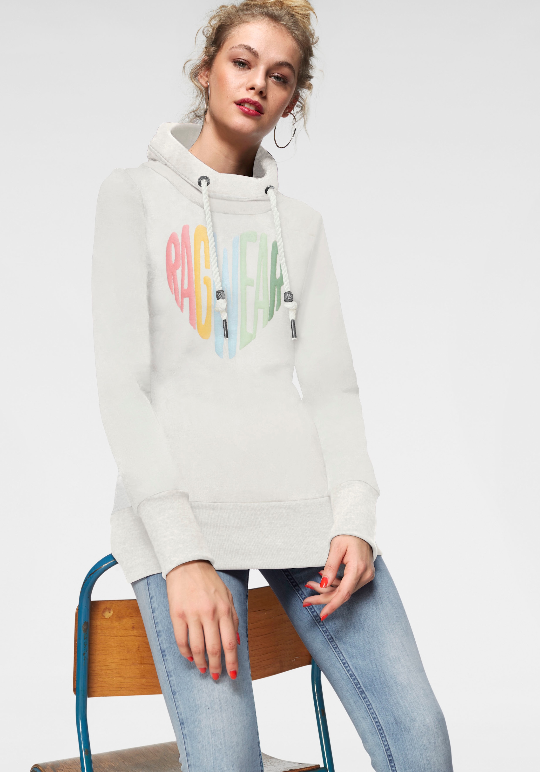 Ragwear Sweater »NESKA LOVE O«, Online bestellen im Pride-Design im asymetrischem Rainbow mit OTTO Schalkragen Shop