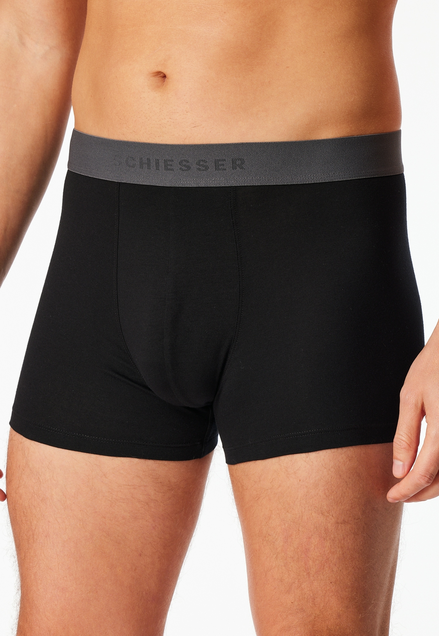 Schiesser Boxershorts »95/5 Multipacks« 3er Pack,  ohne Eingriff, Logobund, kurzes Bein
