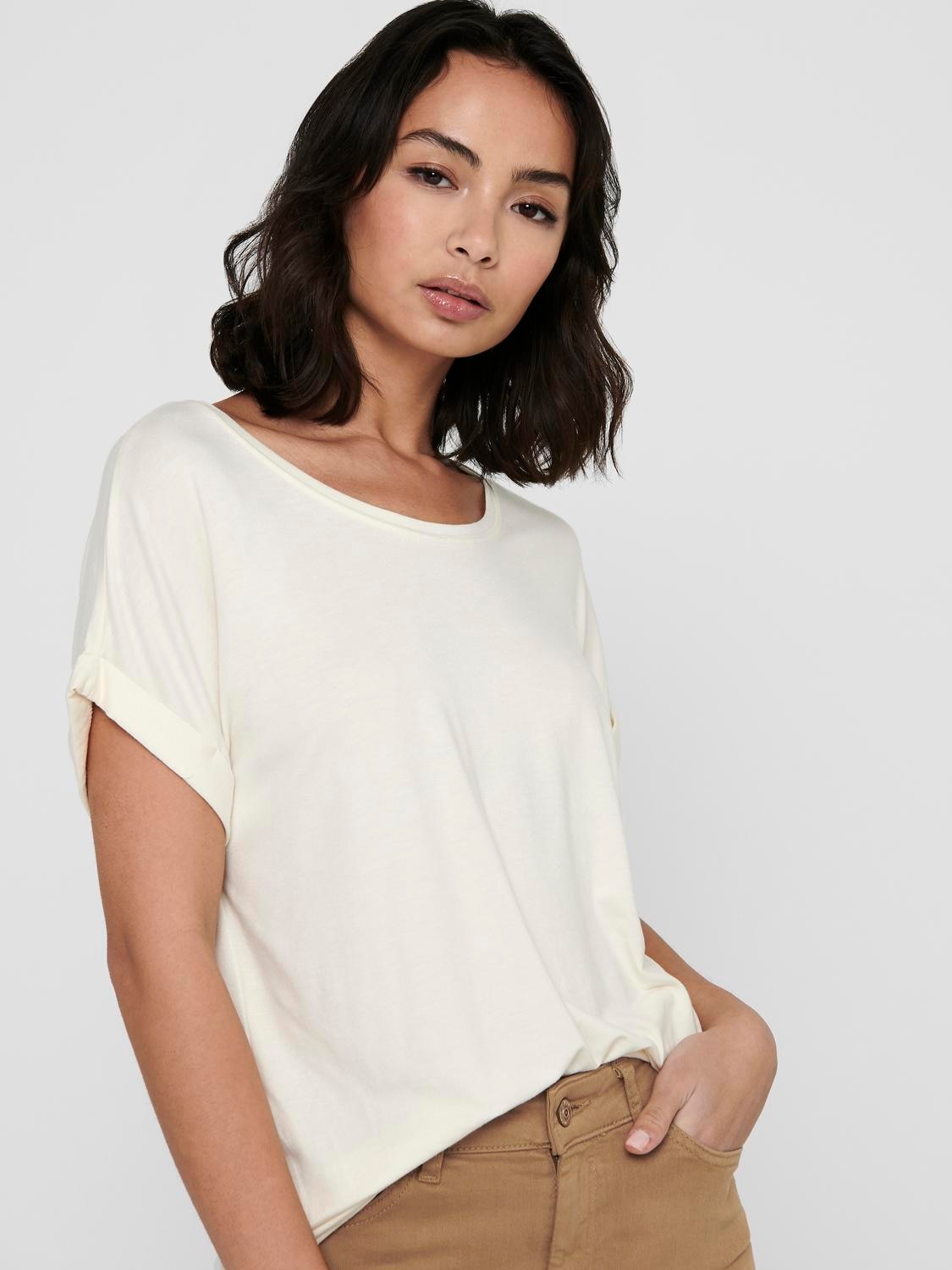 ONLY T-Shirt »ONLMOSTER S/S O-NECK TOP NOOS JRS«, mit Aufschlag am Arm