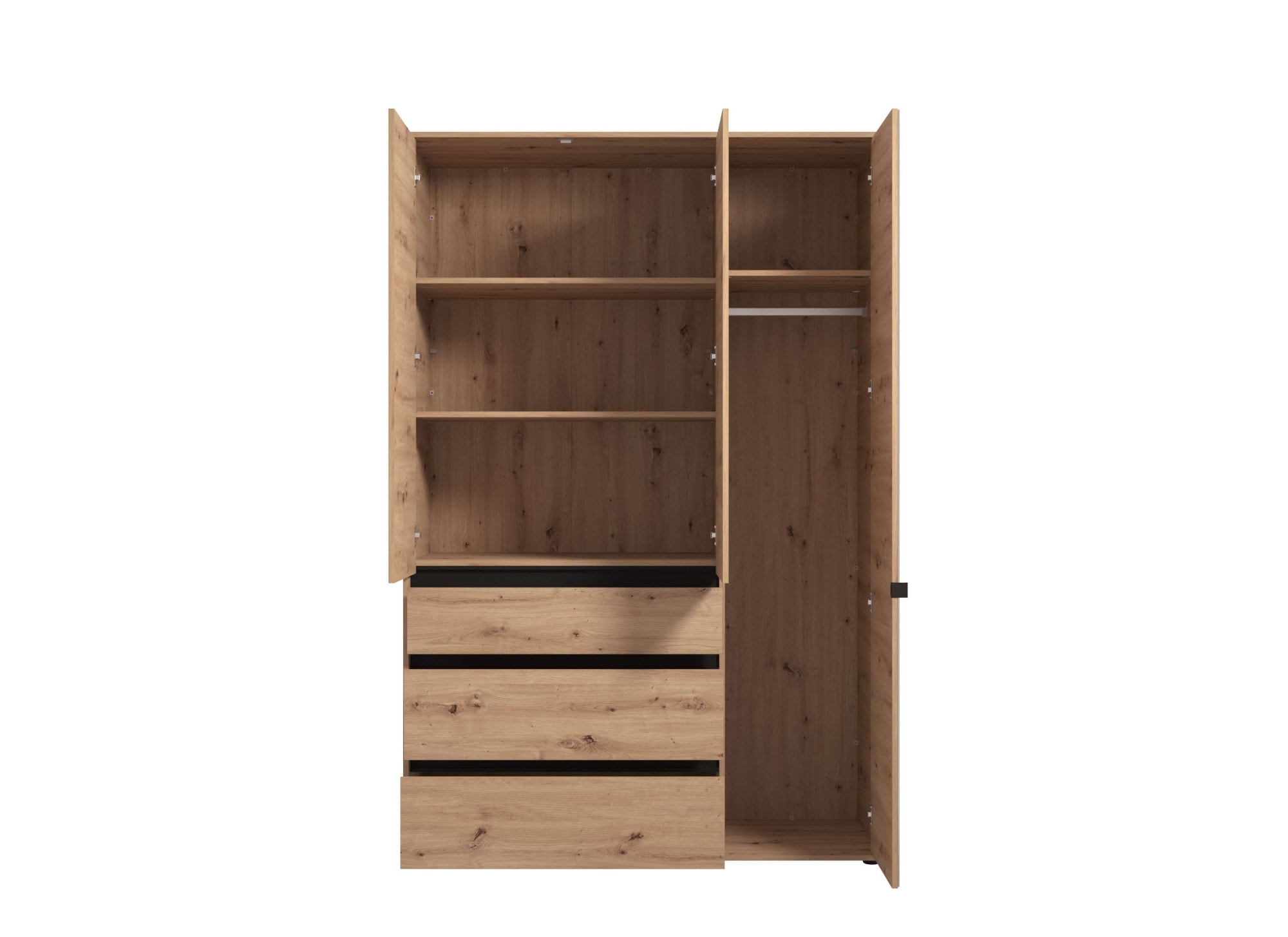 INOSIGN Kleiderschrank »Corbett, grifflose Optik, FSC-zertifziert, Made in Europe« 138 oder 182,5cm breit, 211cm hoch und 54,5cm tief,  mit Spiegel, 3 Schubladen und Innenausstattung