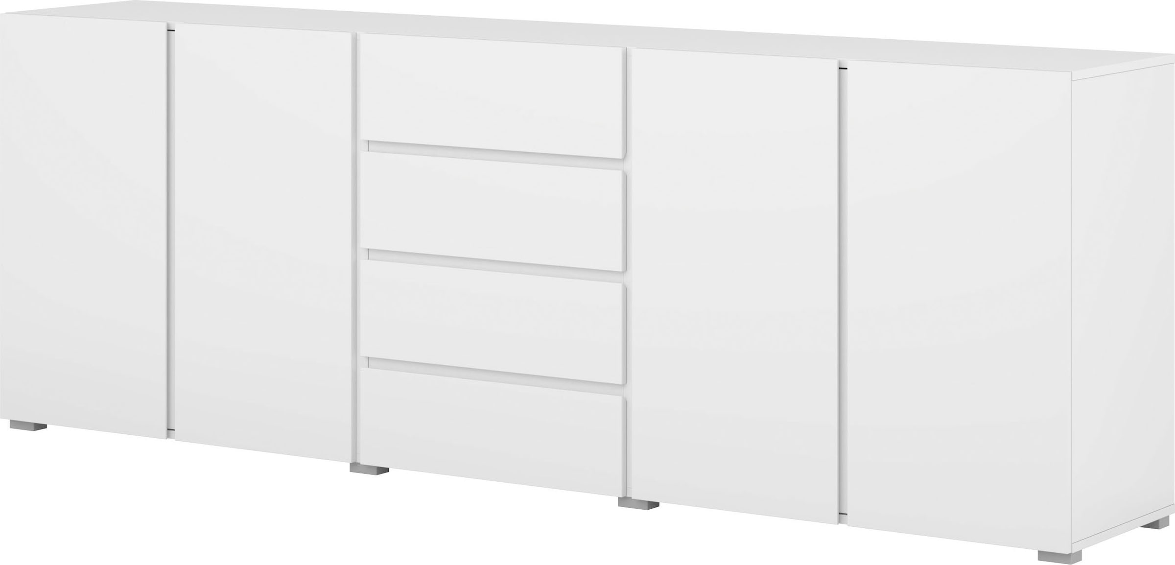 OTTO home Sideboard »Metric,Breite 222 cm, grifflose Kommode 4 Türen/4 Schubkästen« Schubladenschrank mit viel Stauraum, Einlegeböden verstellbar