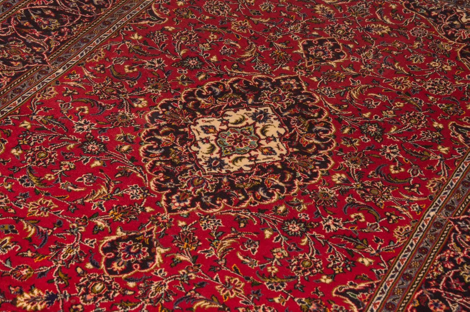 morgenland Teppich »Keshan Teppich handgeknüpft rot«, rechteckig