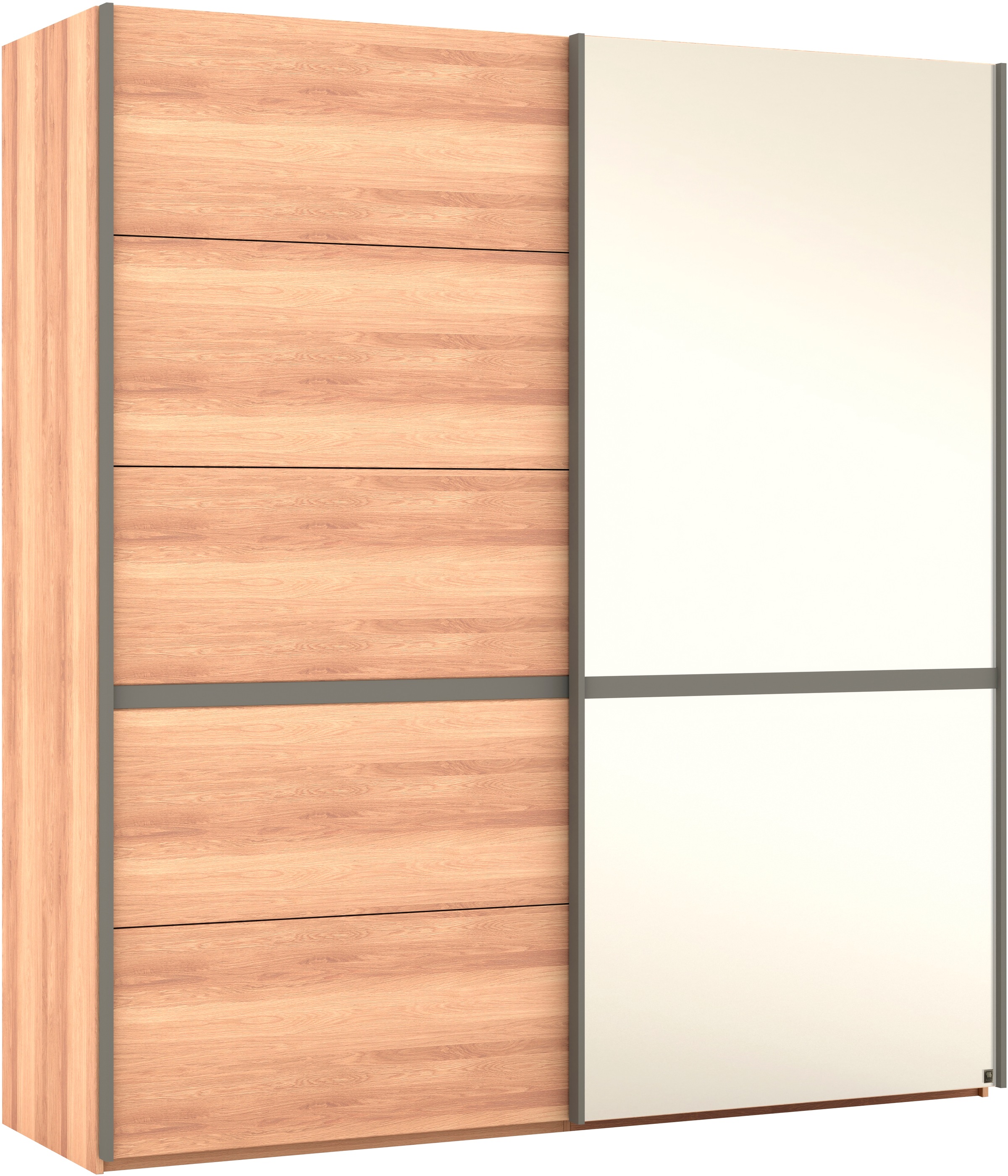 Musterring Schwebetürenschrank »Sorrent, Kleiderschrank, Schrank, Schiebetüren«, (Teilmassiv Eiche, MADE IN GERMANY), Türen in Eiche massiv mit Kassetten-Optik, verschiedene Maße verfügbar