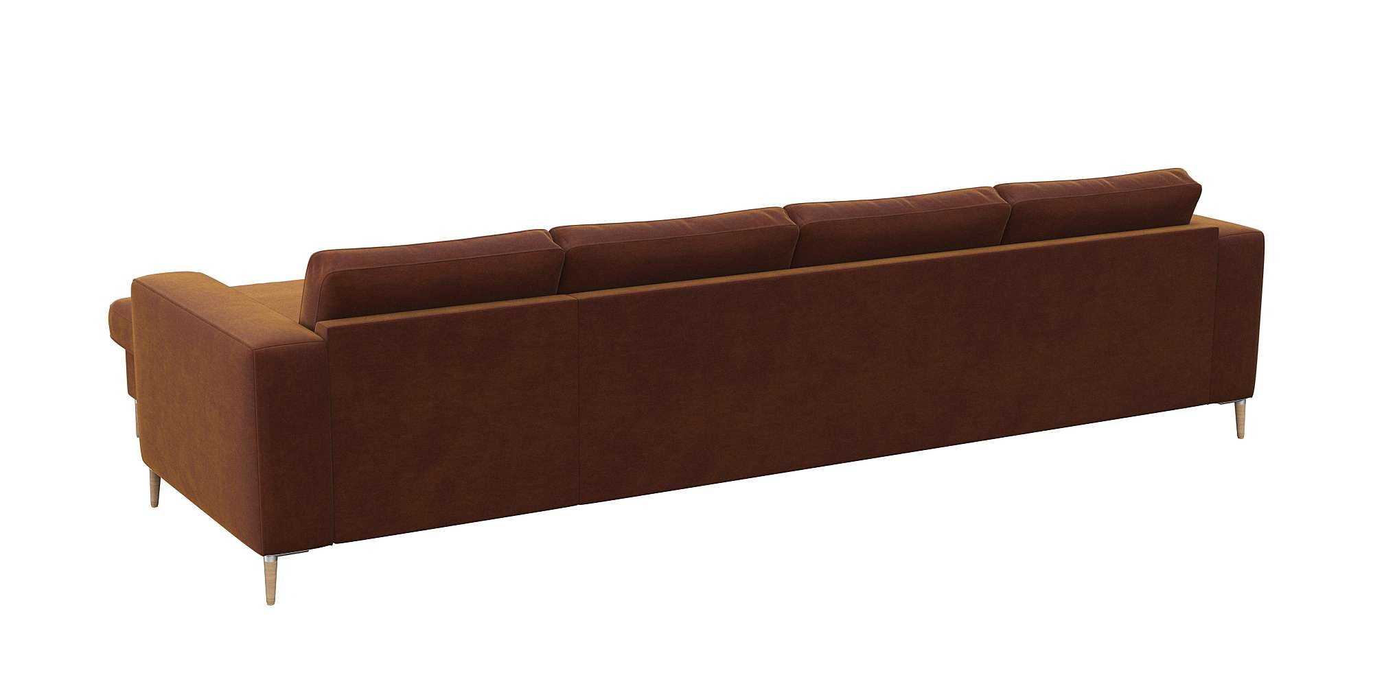 FLEXLUX Ecksofa »Fiore, super Sitzkomfort durch Kaltschaum im Sitz, L-Form«, breite Armlehnen, Füße Alu+ Eiche