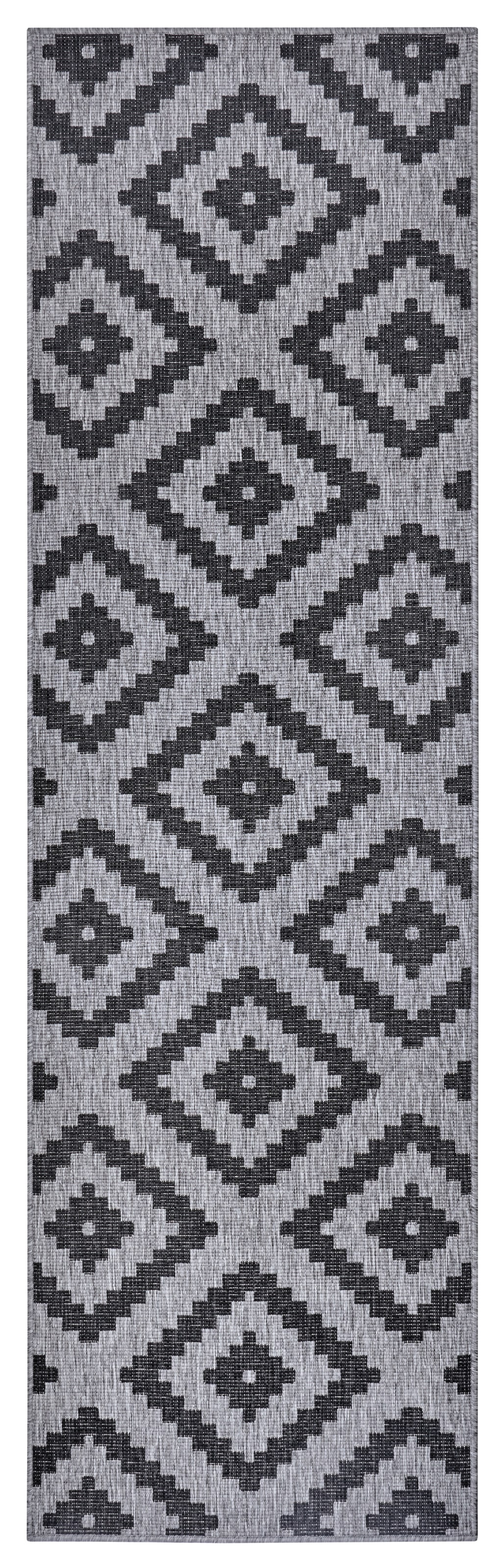 NORTHRUGS Teppich »Malta Wendeteppich«, rechteckig, 5 mm Höhe, In-& Outdoor, Wetterfest, Balkon, Terrasse, Raute, Läufer, Wohnzimmer