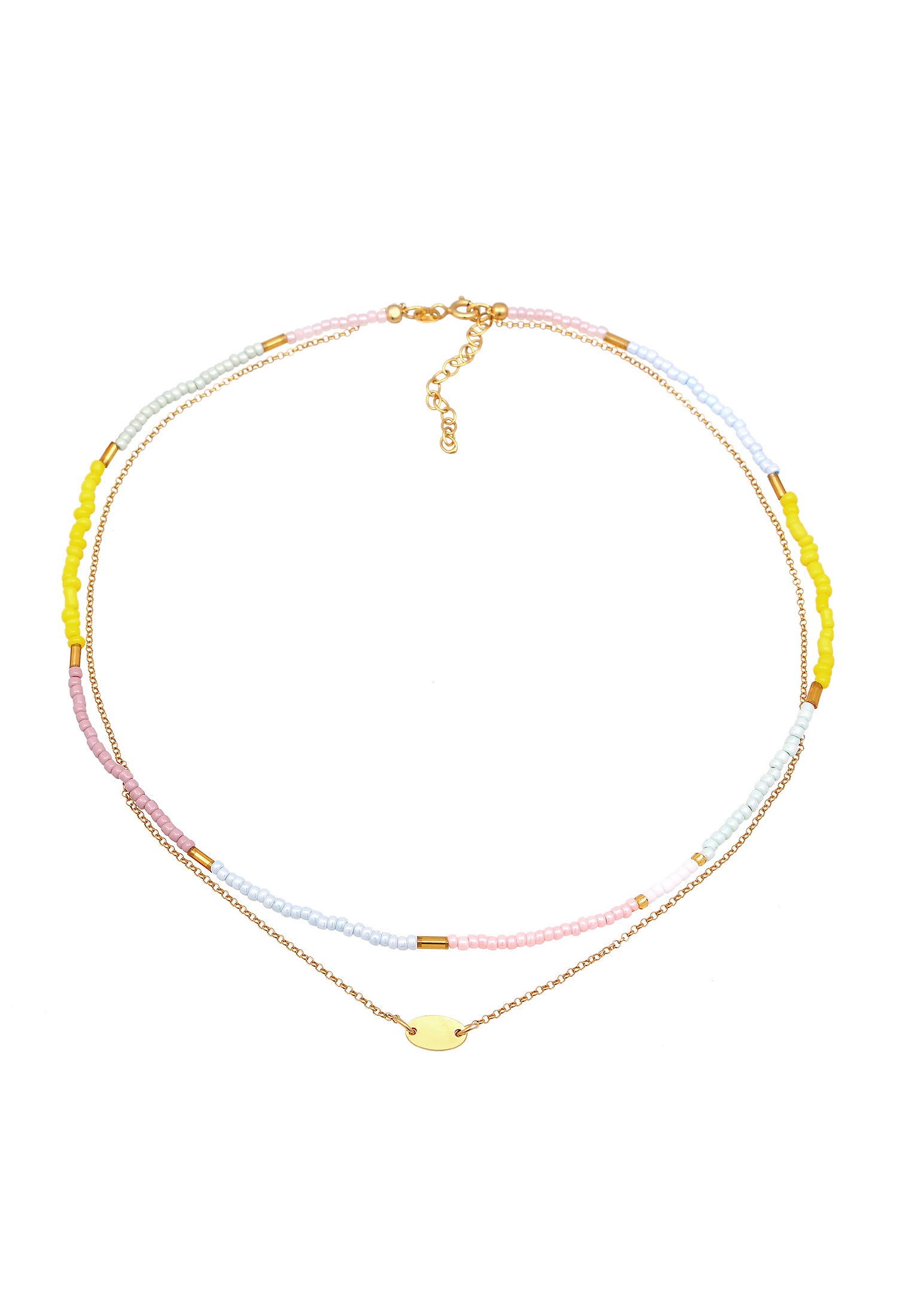 Elli Silberkette »Halskette Choker Layer Bead Pastell 925 Silber«