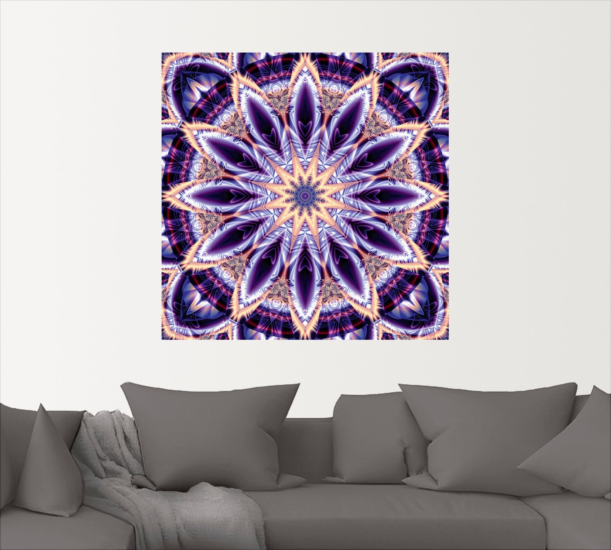 Artland Wandbild »Mandala Stern lila«, Muster, (1 St.), als Leinwandbild, Wandaufkleber in verschied. Größen