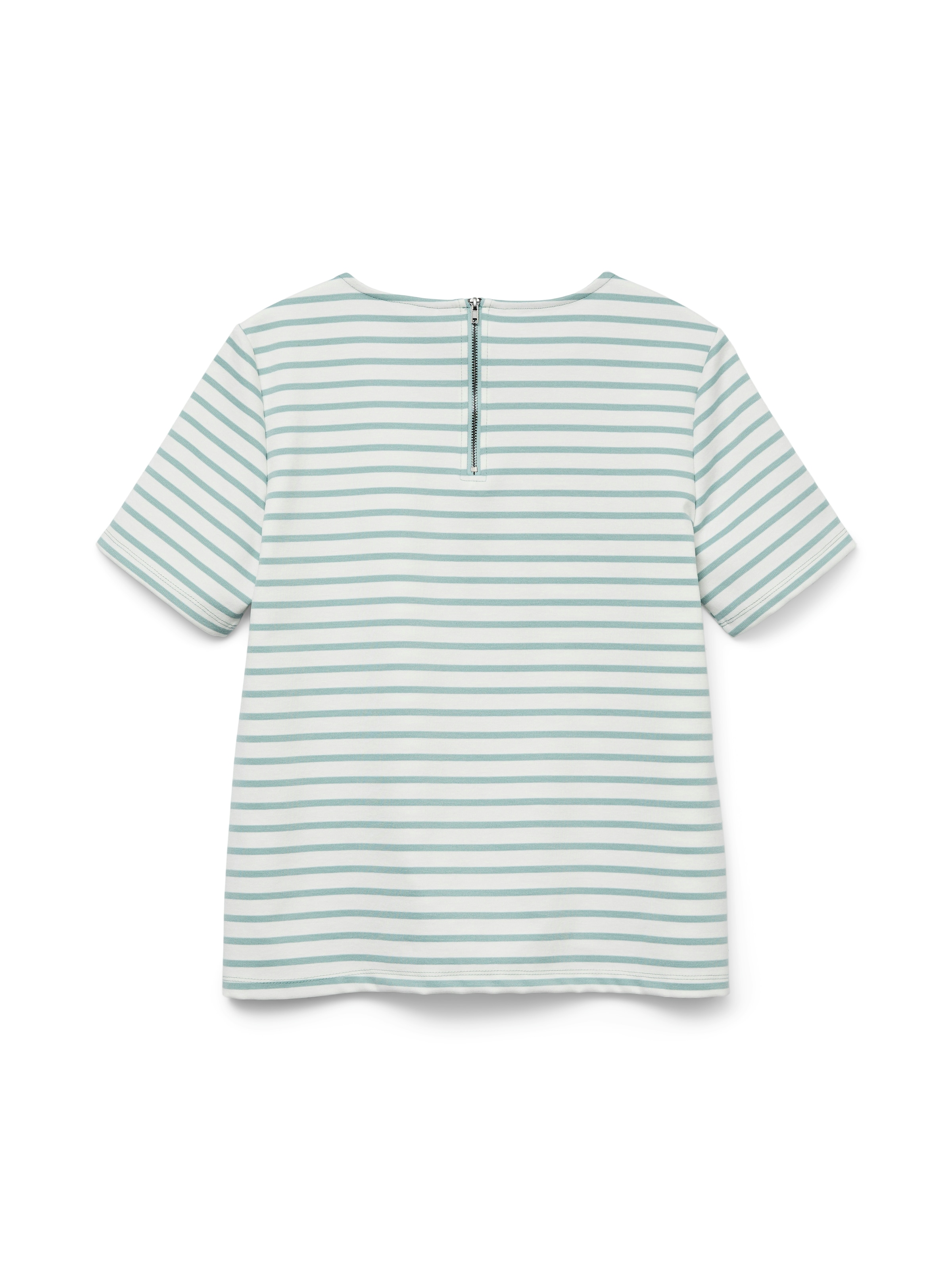 Vero Moda Rundhalsshirt »VMABBY SS ZIP TOP JRS NOOS«