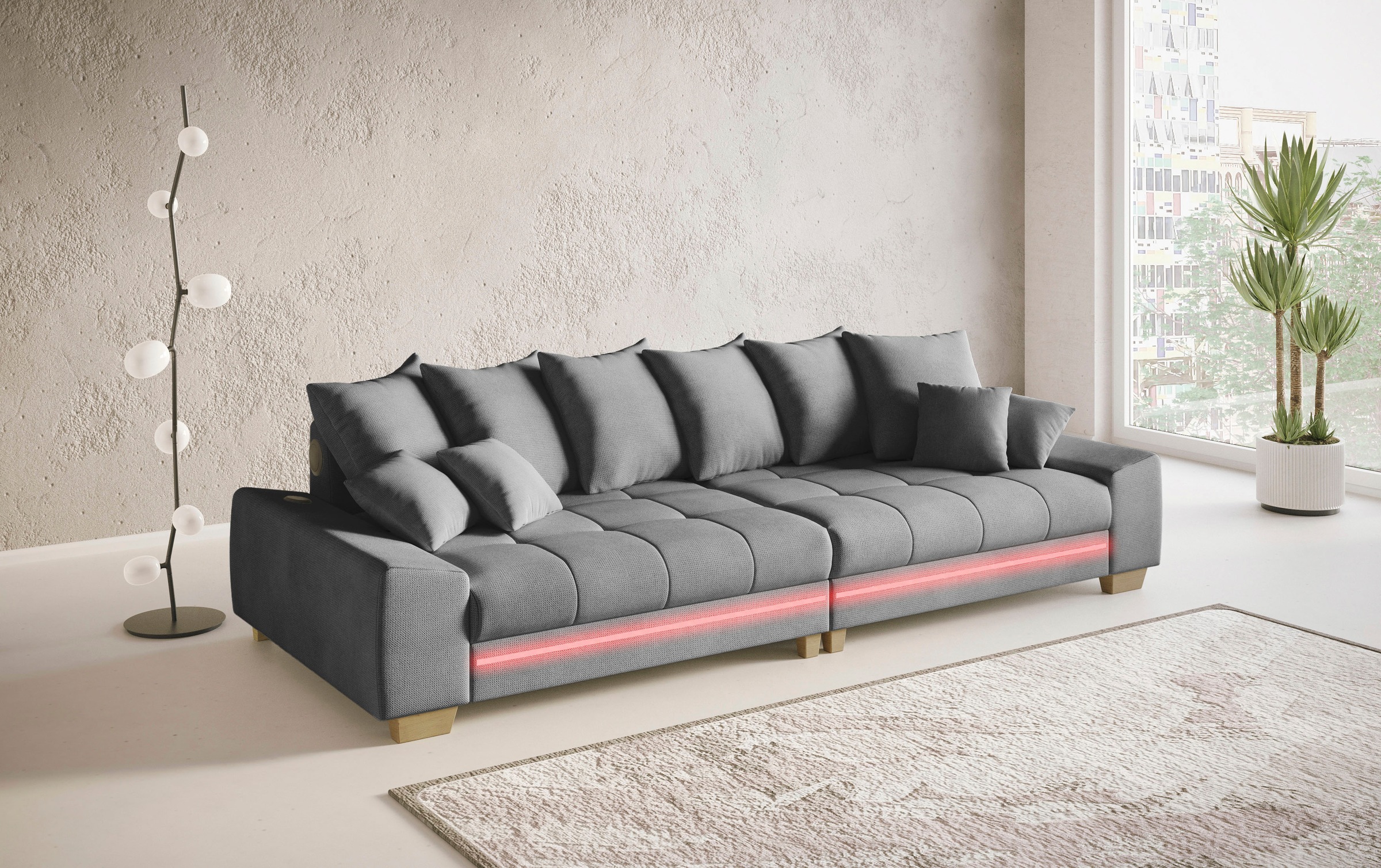 Mr. Couch Big-Sofa »Nikita II«, mit RGB-LED, Bluetooth-Soundsystem, Kaltschaum