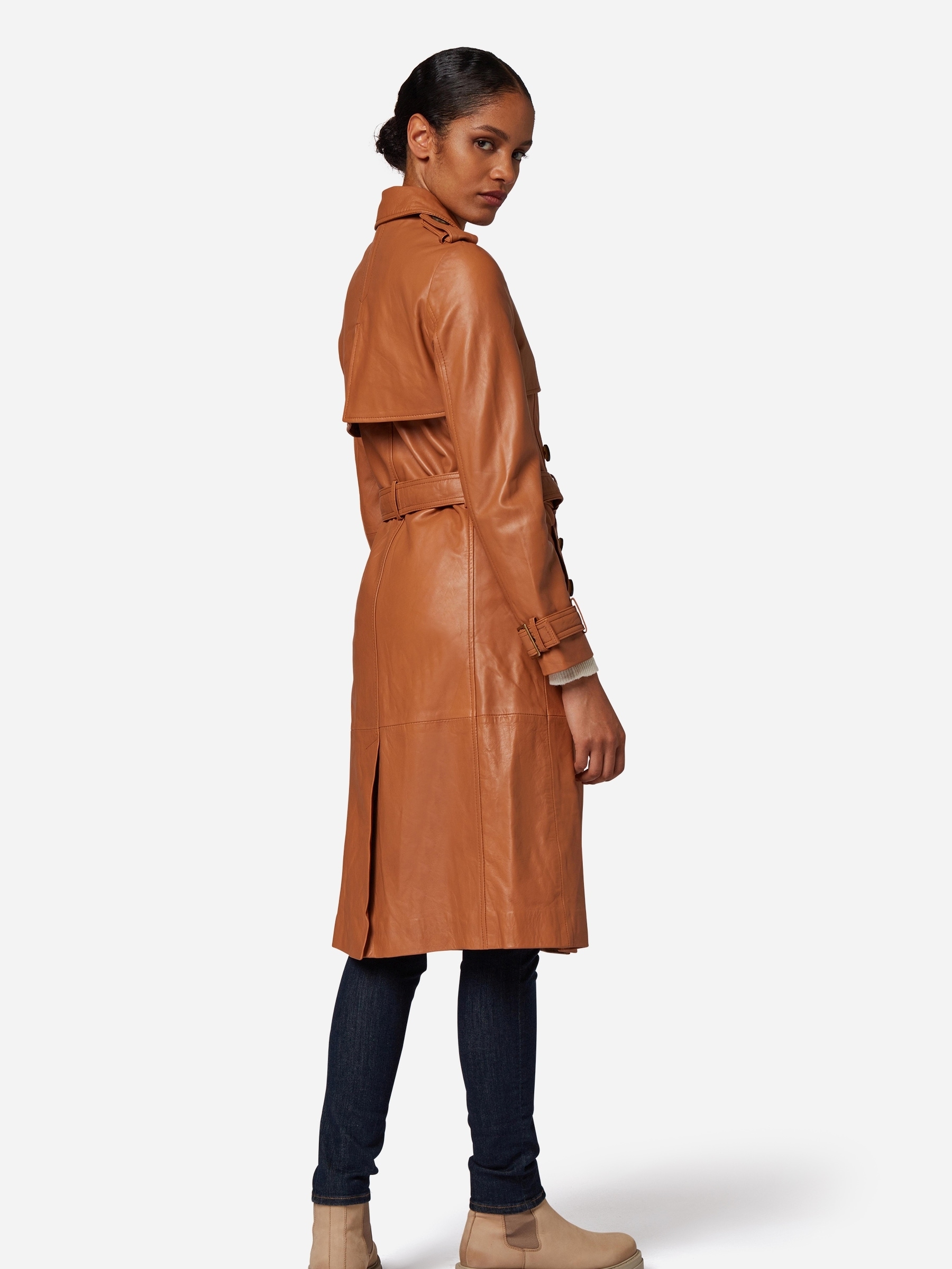 RICANO Trenchcoat »Mantel Gloria« Handgefertigt aus echtem Leder