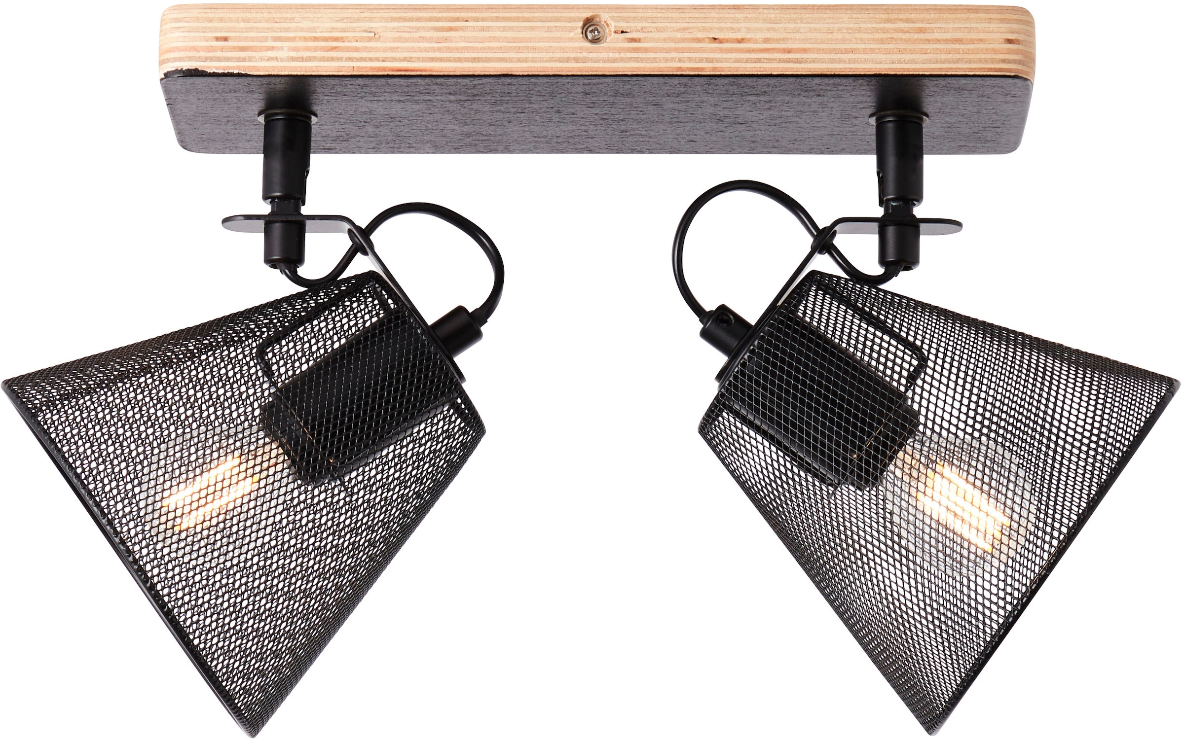 Brilliant Deckenstrahler »Whole« E14 1 Stk. 2flg schwarz/holzfarbend