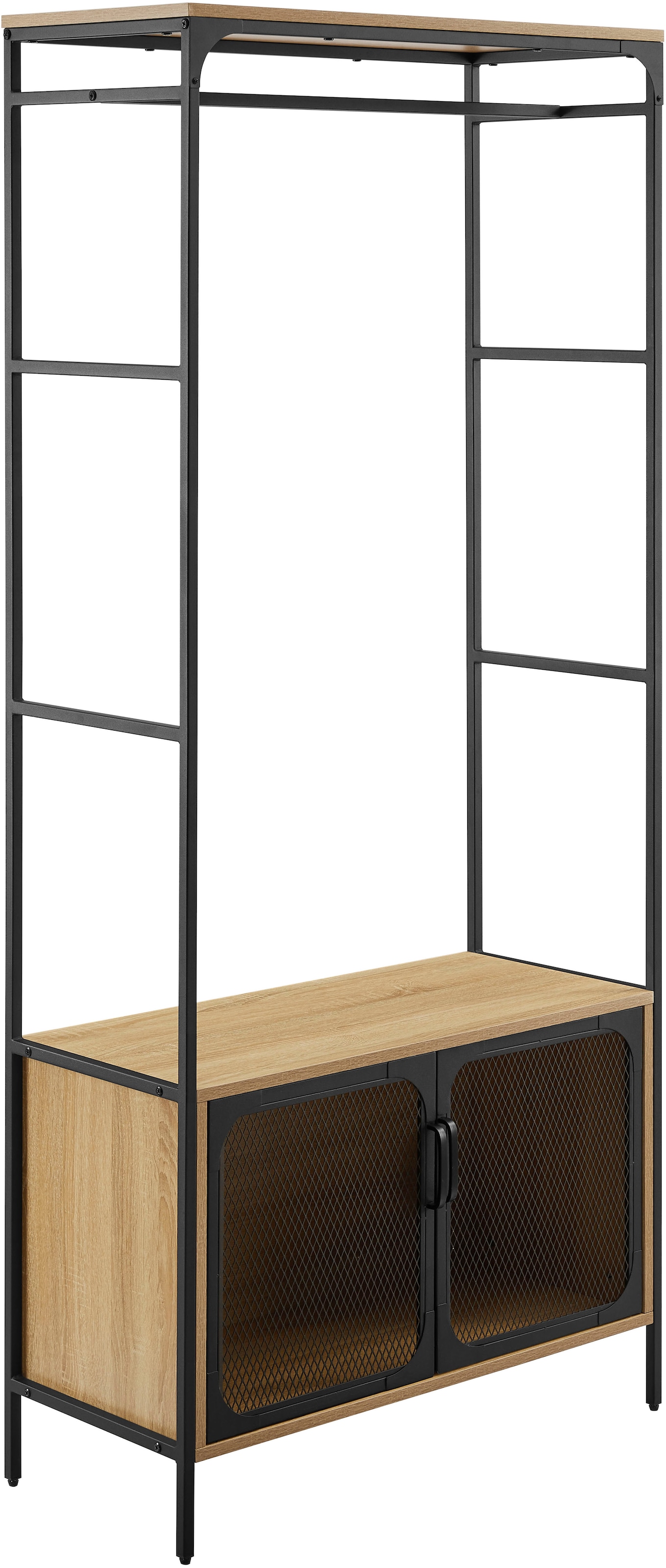 OTTO home Regal »Amance«, robust, natürliche Materialien, Metallgestell, Höhe 177 cm