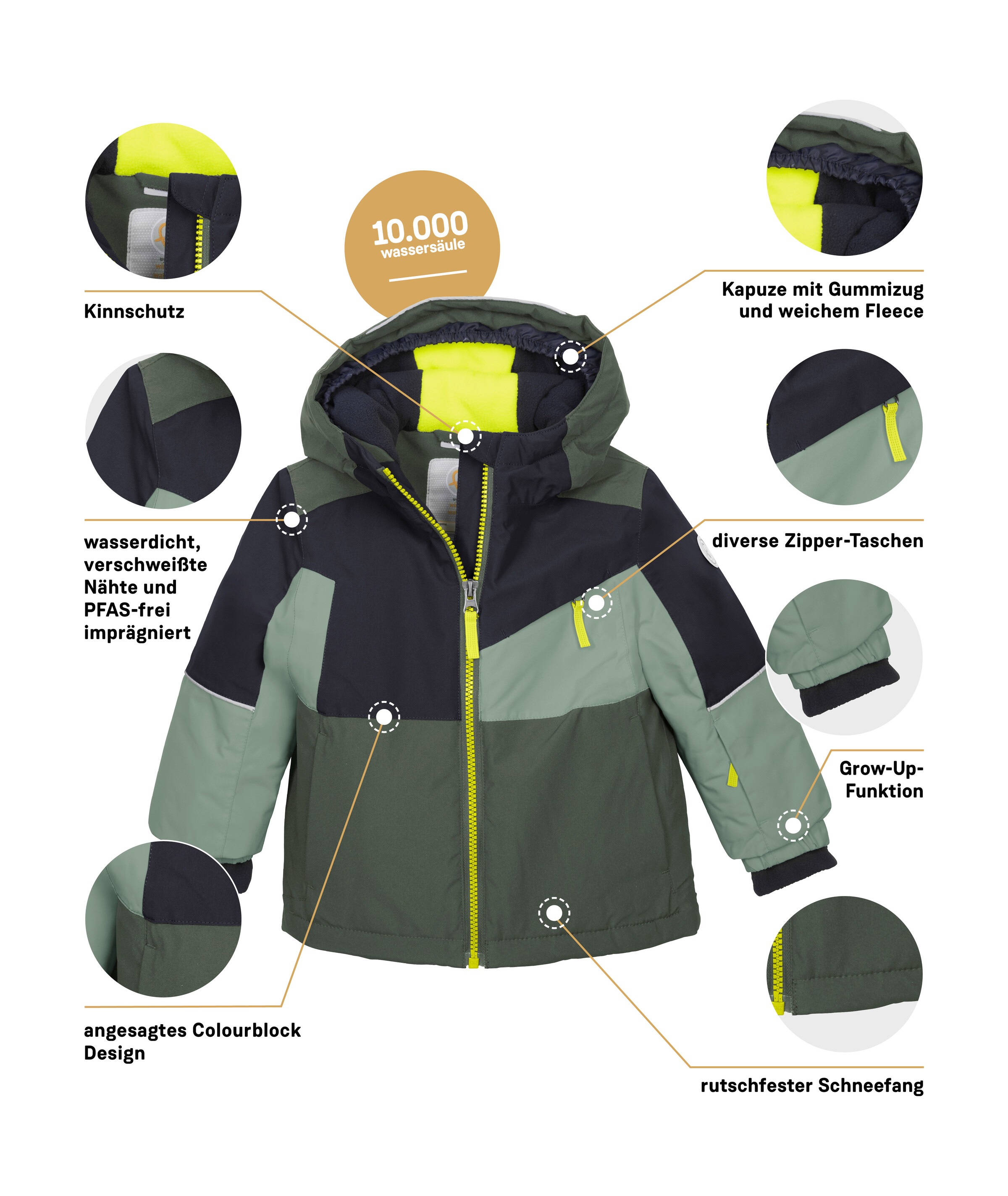 first instinct by killtec Skijacke »FISW 42 MNS SKI JCKT«, Funktionsjacke: wasserdicht, Colourblock, Ärmel verlängerbar