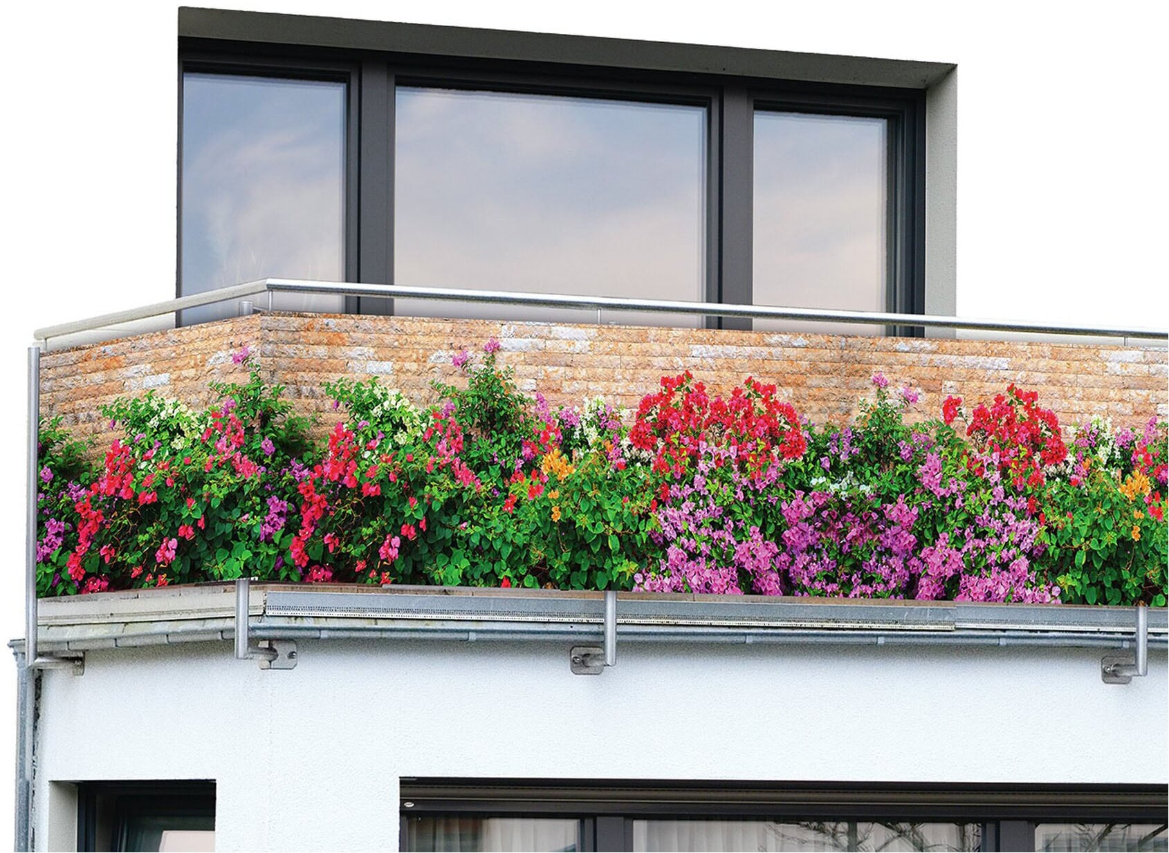 Maximex Balkonsichtschutz »Mauer-Blumen« 5 m, UV- und witterungsbeständig