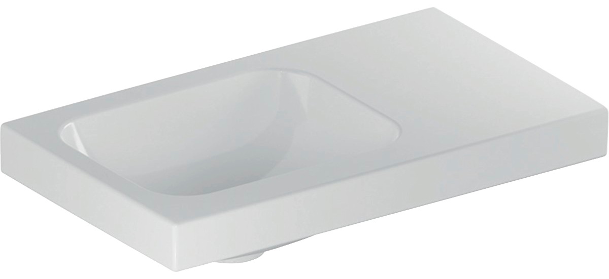 GEBERIT Waschbecken »Icon Light«, (1 St.), 53x31cm Ablg./o. Hl. re, ohne ÜL, weiß, Mit KeraTect Beschichtung