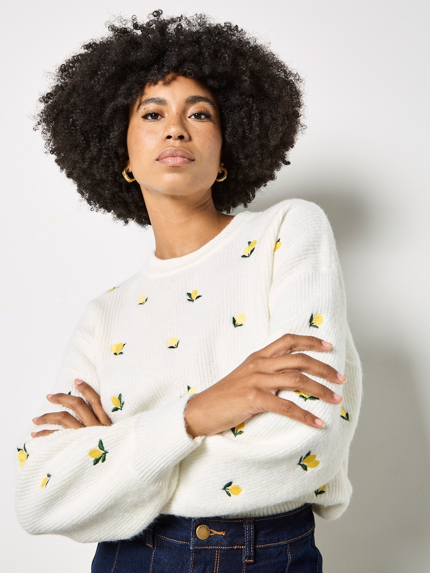 Apricot Strickponcho »Pullover« mit Zitronenmuster